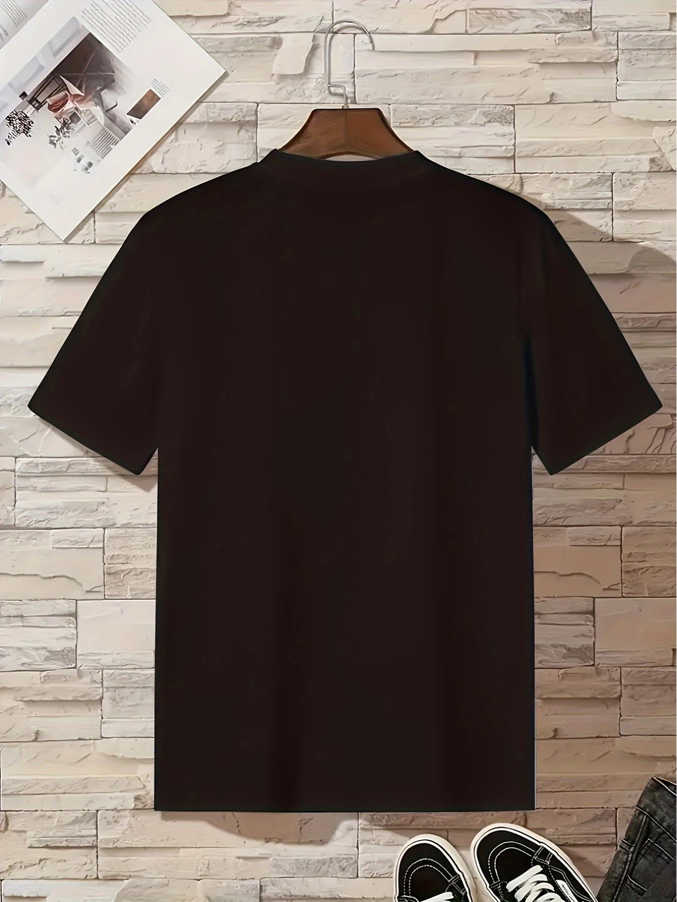 thumbnail image 2 of Vintage-Inspired Crew Neck T-Shirt with Geometric Print, 100% Polyester Knit Fabric, Casual Short Sleeve Tee for Summer, 2 of 6