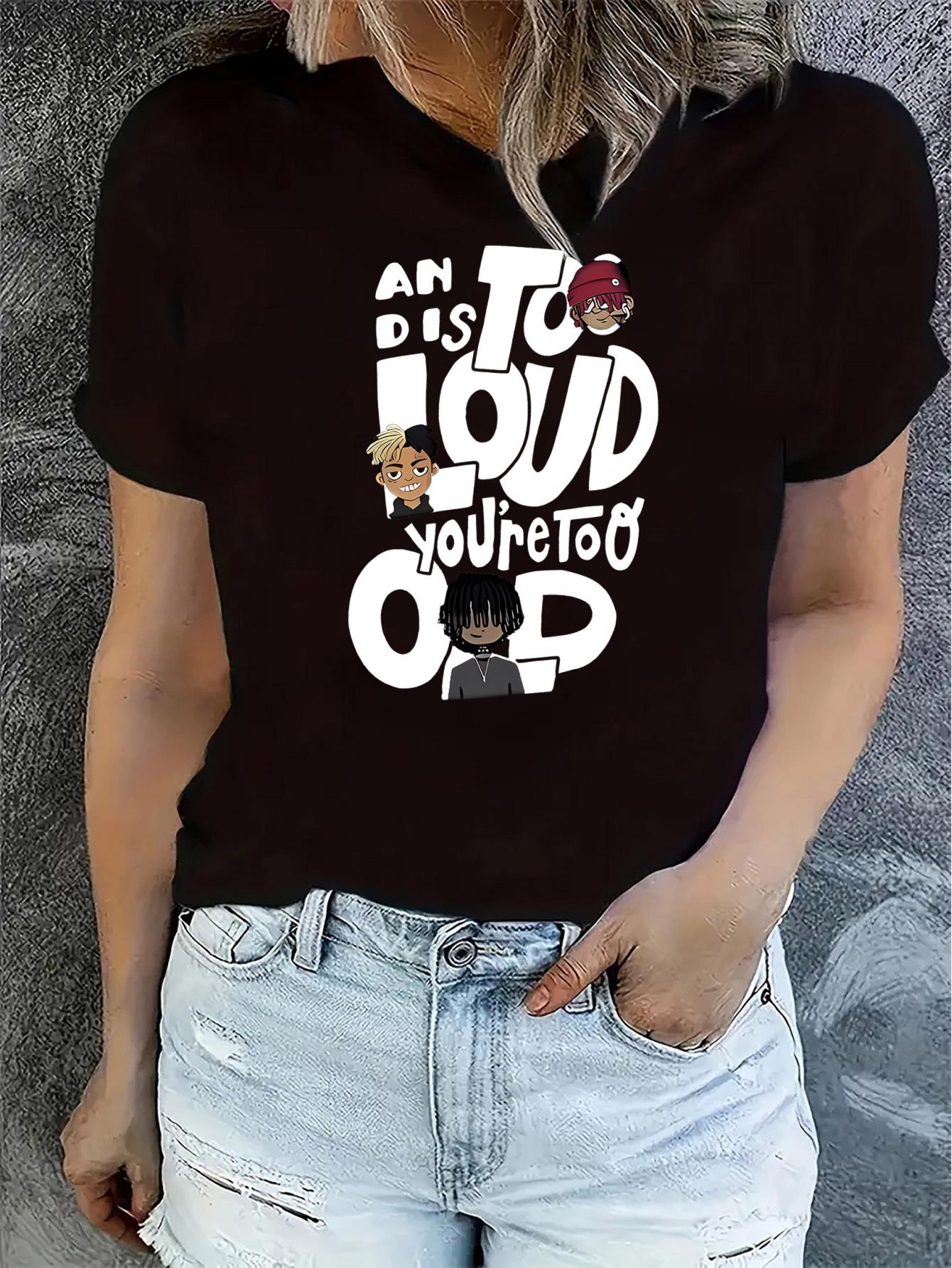 thumbnail image 2 of Casual Portrait Graphic Tee for Women, Polyester & Spandex Blend, Crew Neck Short Sleeve, Versatile All-Season, Medium Stretch Knit Fabric T-Shirt, 2 of 8