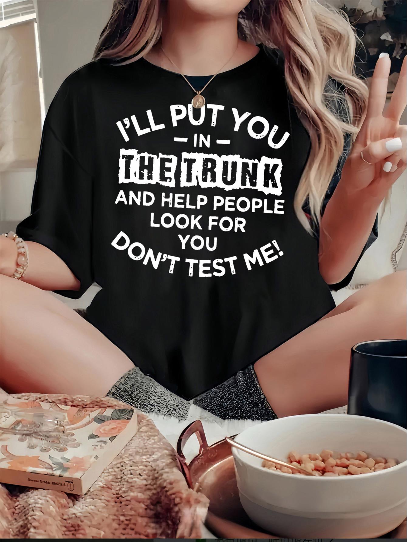 thumbnail image 2 of Women's Casual Chic Letter Print T-Shirt - Comfy Crew Neck, Short Sleeve, Stretchy Polyester Blend, Machine Washable - Perfect for Summer & Casual Attire, 2 of 8