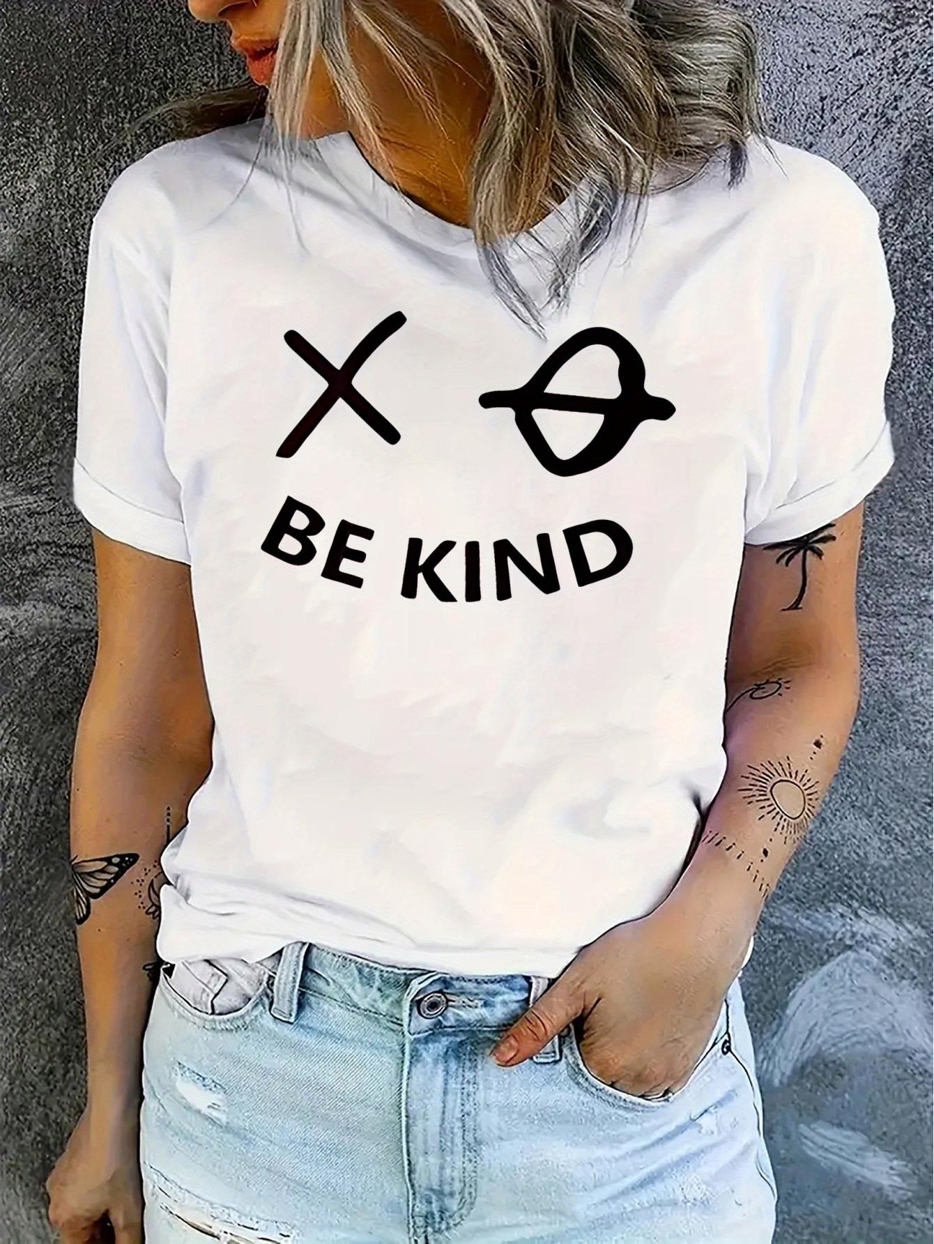 thumbnail image 2 of Women's Casual Chic joyful Face Graphic Tee - Soft Stretchy Polyester Blend, Crew Neck, Short Sleeve, Machine Washable - Perfect for Summer & Spring, Women's Fashion Top, 2 of 8