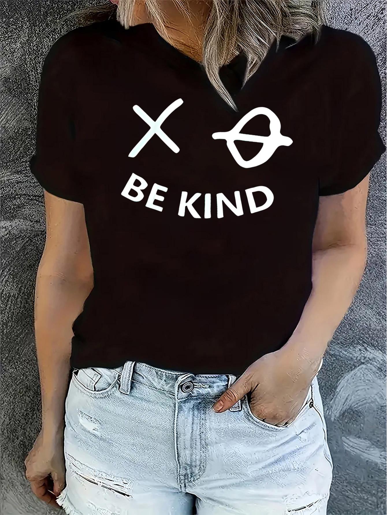 thumbnail image 1 of Women's Casual Chic joyful Face Graphic Tee - Soft Stretchy Polyester Blend, Crew Neck, Short Sleeve, Machine Washable - Perfect for Summer & Spring, Women's Fashion Top, 1 of 8