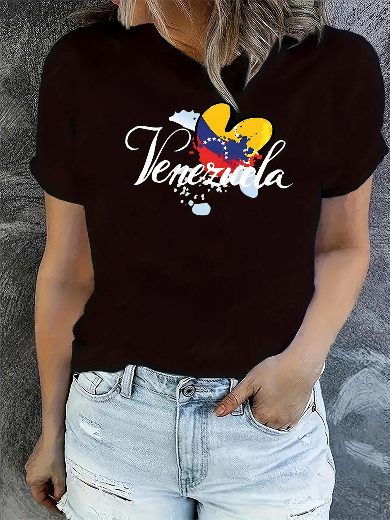 thumbnail image 2 of Women's Patriotic Flag Print T-Shirt - Casual Crew Neck, Short Sleeve, Stretchy Polyester Blend, Machine Washable - Perfect for Summer & Independence Day, 2 of 8