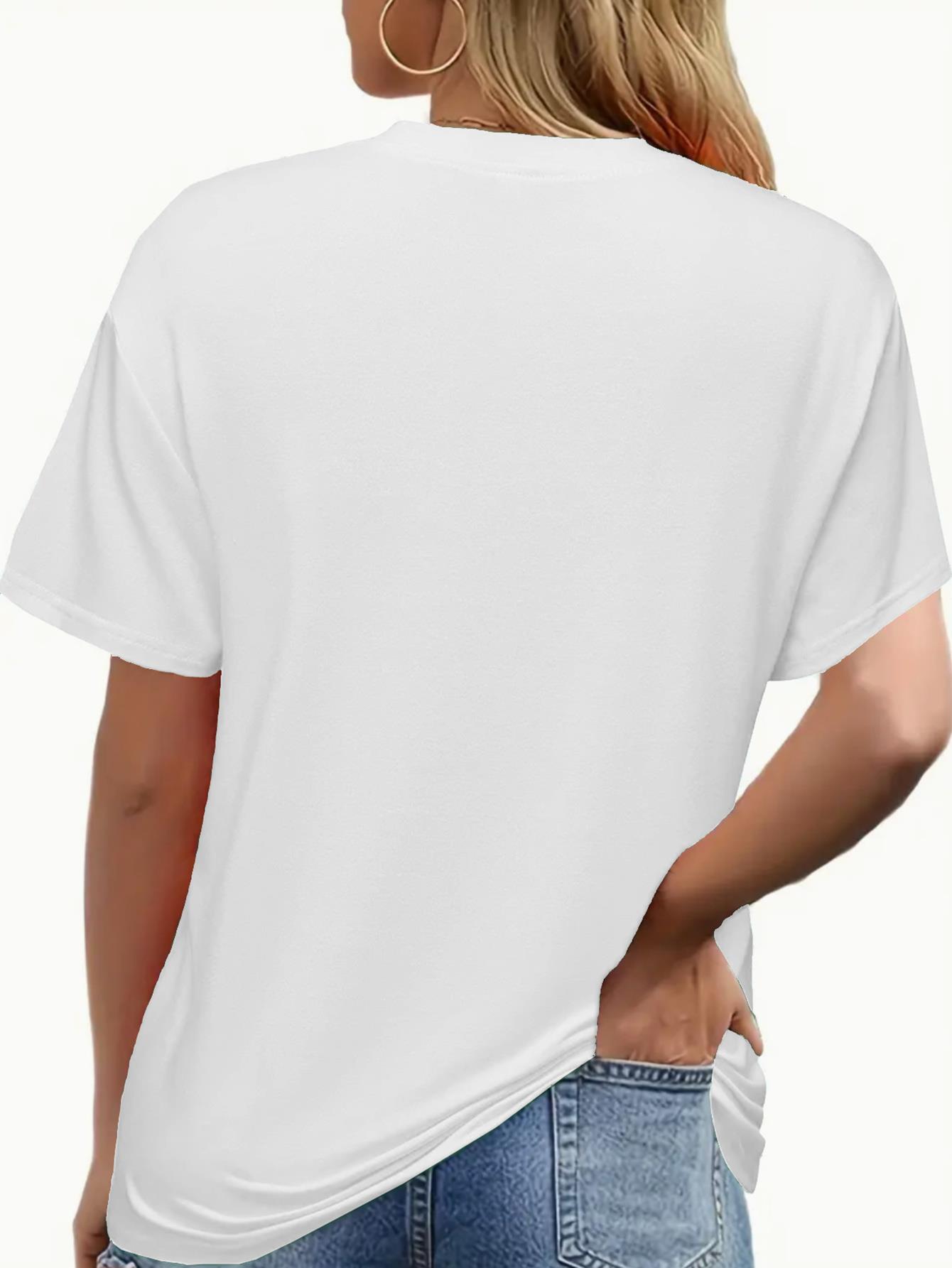 thumbnail image 3 of Women's "Happy St. Patrick's Day" White T-Shirt - Comfortable, Fashionable Casual Wear with Green Clover and Leprechaun Hat Design, Short Sleeve Round Neck Top, Seasonal Top|Comfortable Fit, Ladies T, 3 of 8