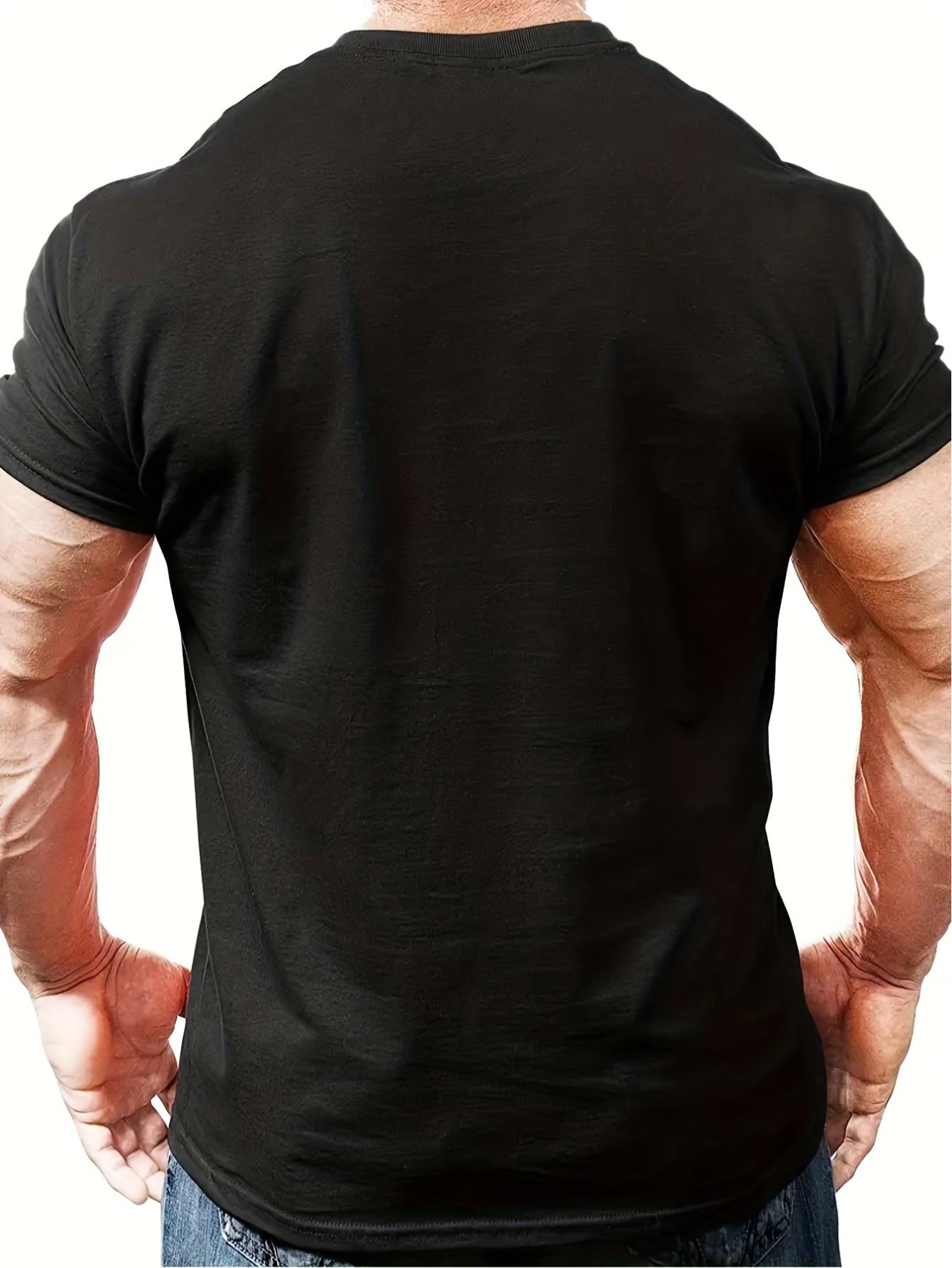 thumbnail image 2 of Trendy "POPS" Letter Pattern Print Men's Comfy T-shirt, Graphic Tee Men's Summer Outdoor Clothes, Men's Clothing, Tops For Men, 2 of 6