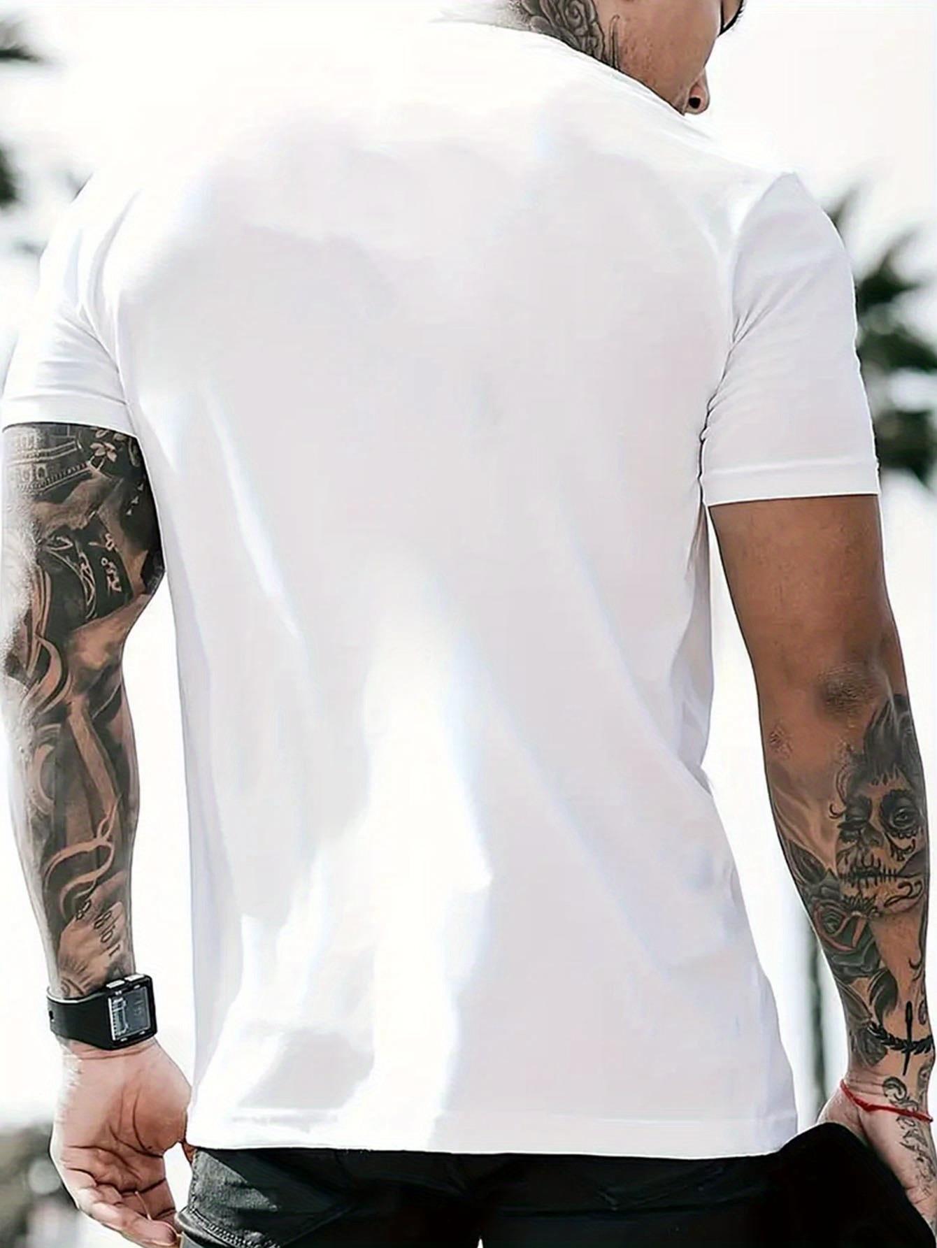 thumbnail image 2 of Soft and Comfortable Men'S T-Shirt, Short-Sleeved Summer Top with Directional Printing, Round Neck Tees, Tee, 2 of 6