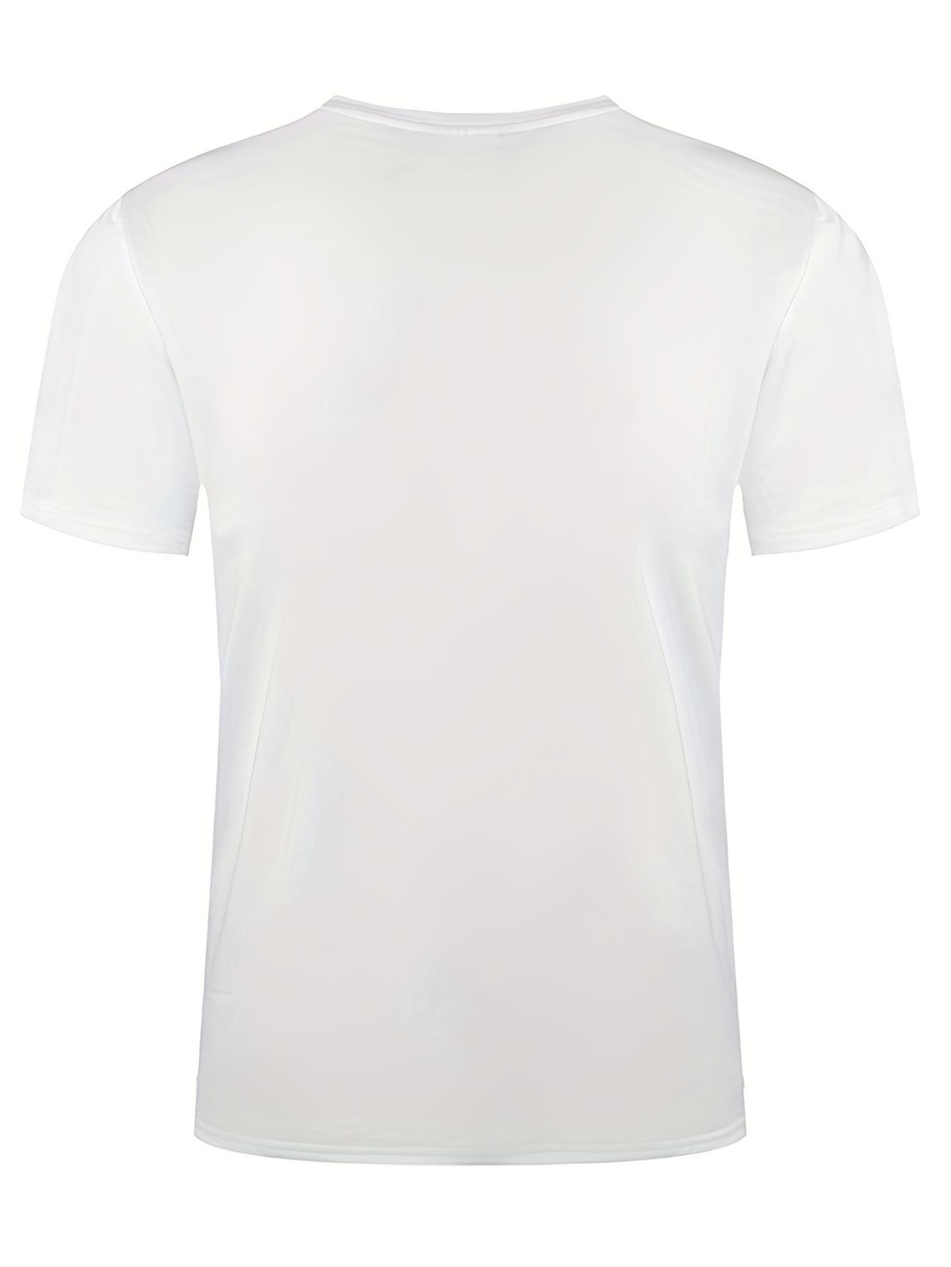 thumbnail image 3 of Cowboy & Letter Pattern Print Men's Comfy T-shirt, Graphic Tee Men's Summer Clothes, Men's Clothing, 3 of 7