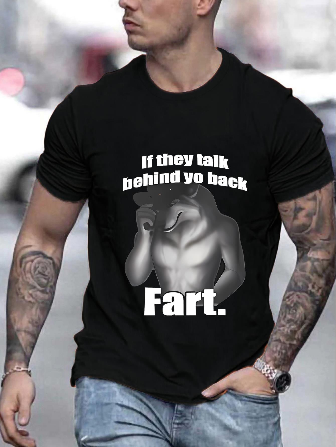 thumbnail image 1 of [1pc Fashionable Graphic Print T-Shirt] Summer Casual Crew Neck T-Shirt, Polyester Knit Fabric with Slight Stretch, Regular Fit, with Humorous Graphic Print, for Adults, Fashionable Everyday Wear, 1 of 8