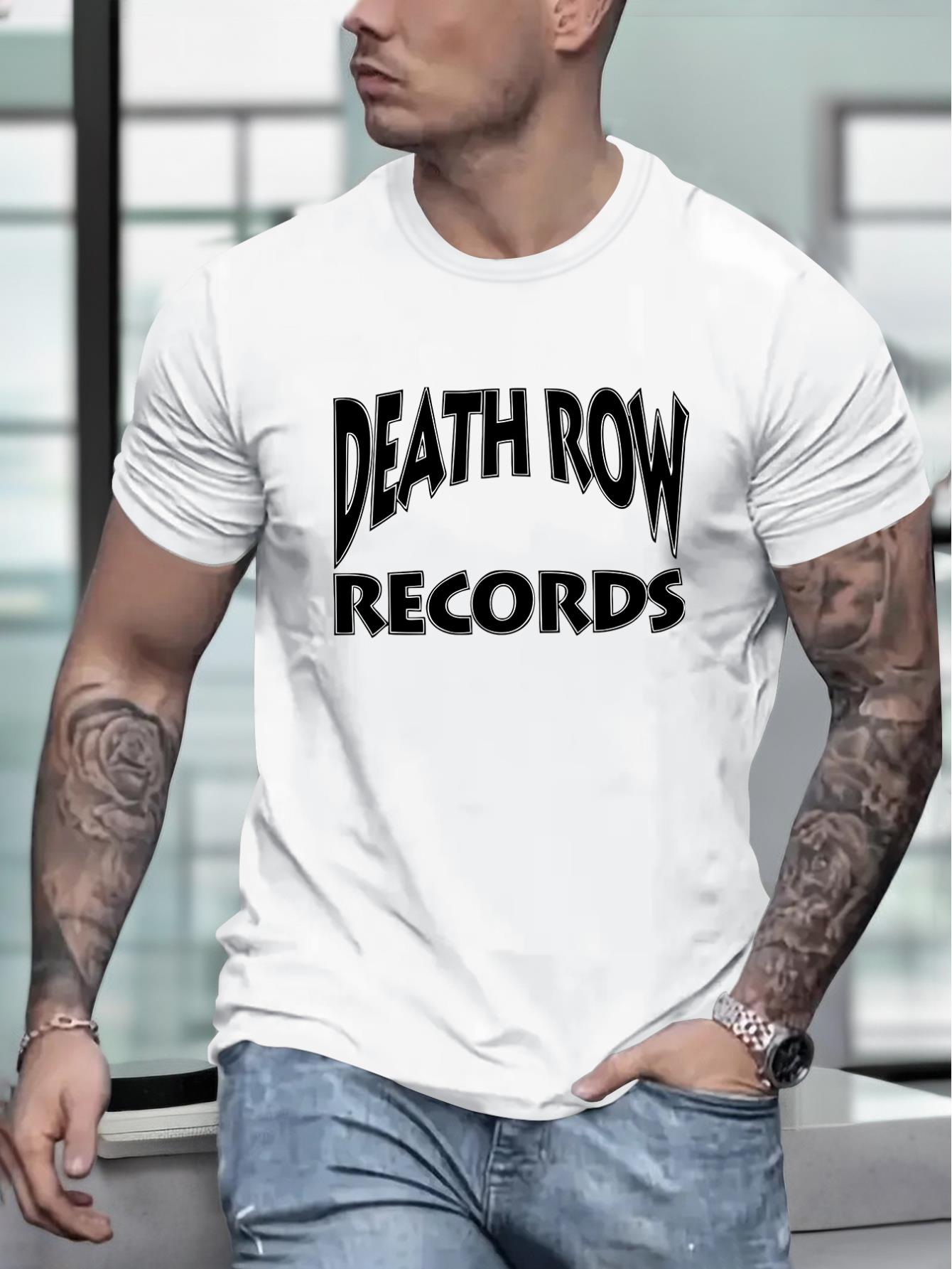 thumbnail image 1 of Death Row Records" Men's Premium Casual T-Shirt - Stylish Gray Short Sleeve Crew Neck Tee with Bold Black Print, Summer Essential, Machine Washable, 1 of 7