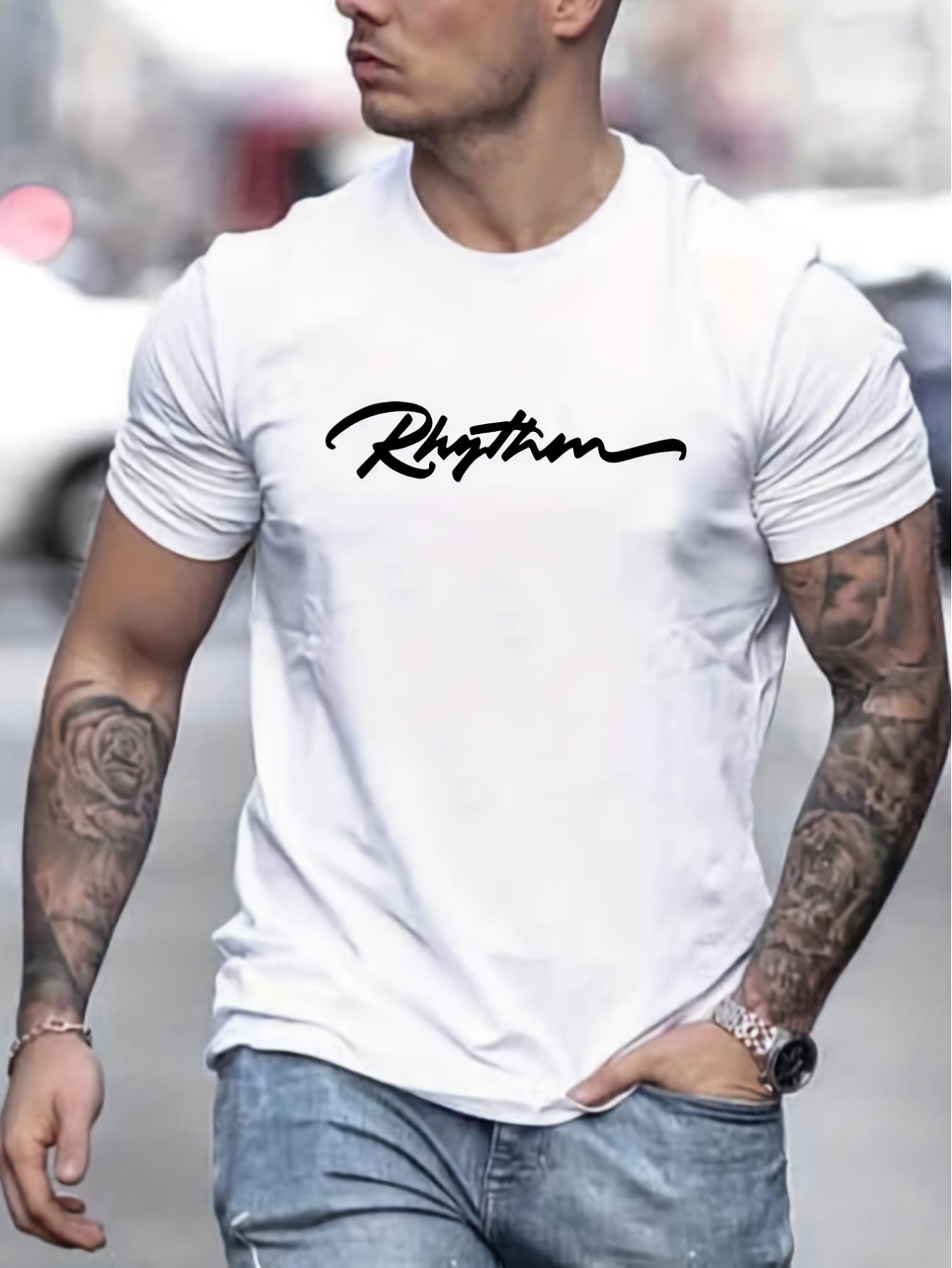 thumbnail image 1 of Men's Casual Loose-Fit Fashion T-Shirt with Unique Print -Round Neck, Short Sleeve - Perfect for Casual Attire & Outings, 1 of 8