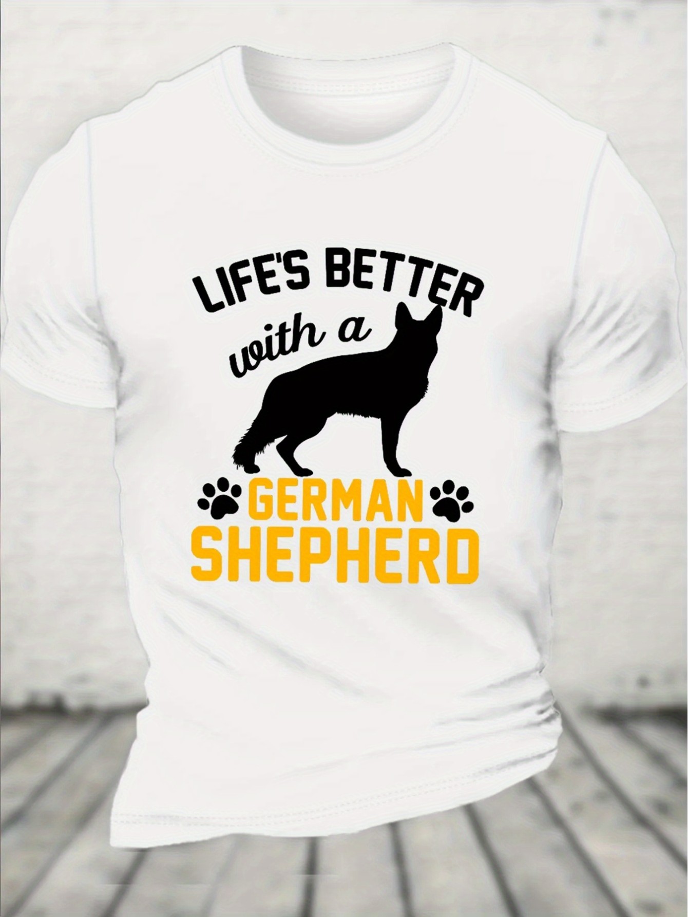 thumbnail image 2 of GERMAN SHEPHERD Print Men's Crew Neck T-shirt, Short Sleeve Versatile Casual Summer Clothes, 2 of 8