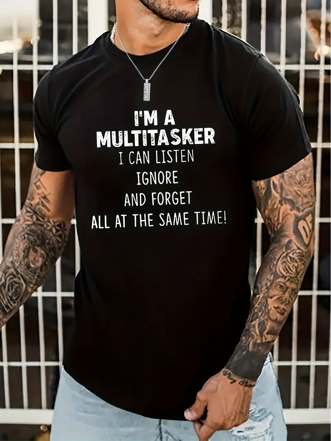 thumbnail image 1 of Round Neck Graphic T-shirts, Causal Tees, Short Sleeves Comfortable Tops, Men's Summer Clothing, 1 of 7