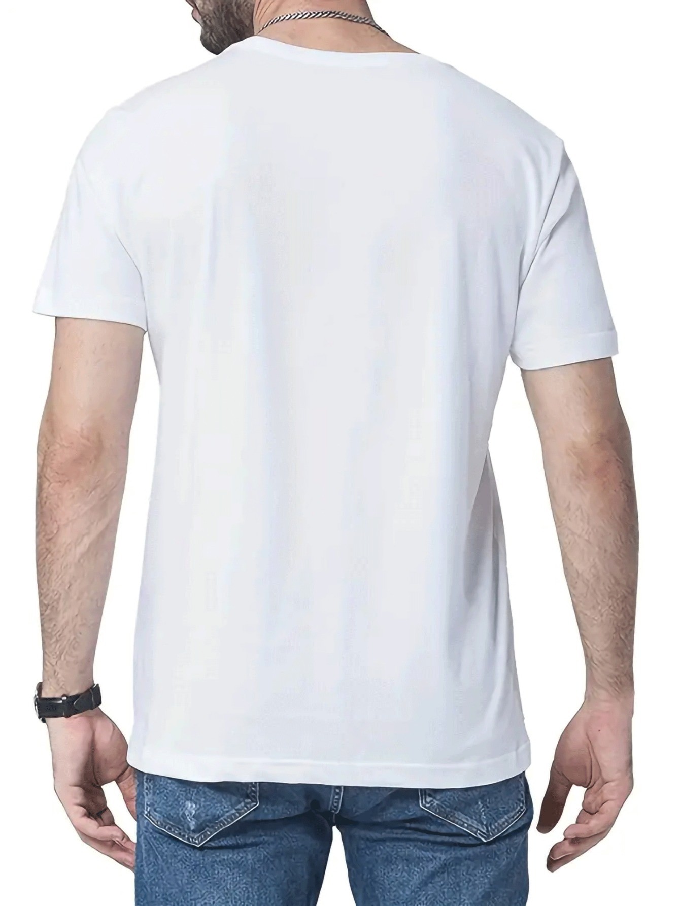 thumbnail image 5 of Men'S Casual Crew Neck T-Shirt with "G" Letter Print, Slight Stretch, Regular Fit, Summer Short Sleeve Top, Fashionable & Versatile, 5 of 7