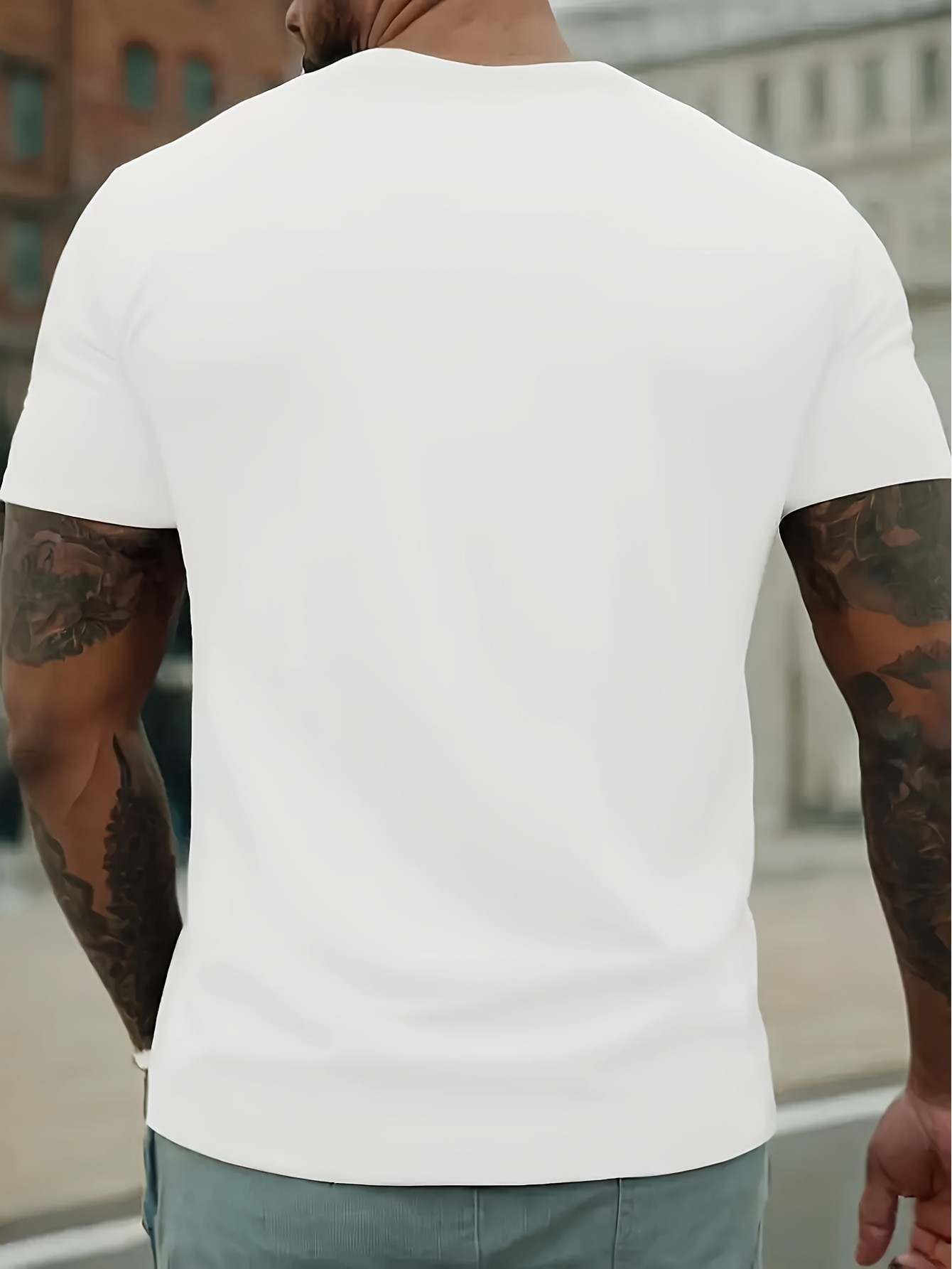 thumbnail image 2 of TOP DAD With Star Lines Print Men's Regular Fit T-shirt, Breathable Chic Round Neck Tee, Comfortable Meticulously Crafted Tops For Workout, 2 of 3