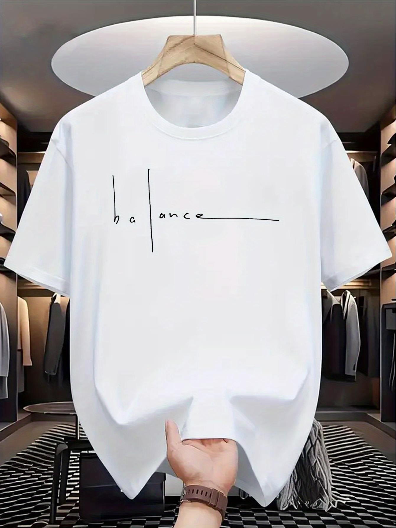 thumbnail image 2 of Men'S Casual Crew Neck T-Shirt with Geometric "Balance" Print,Slight Stretch, Regular Fit, Summer Outdoor Wear, 2 of 4