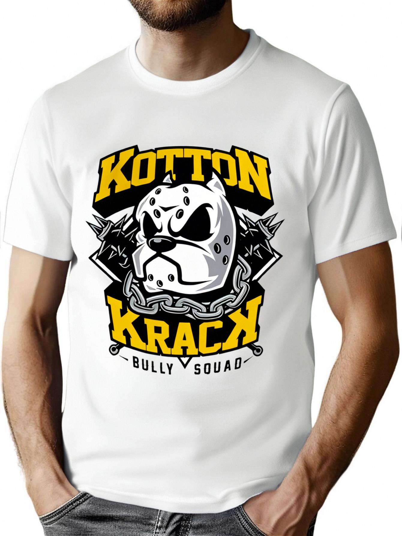 thumbnail image 1 of Bully Squad' Print Tee Shirt, Tee For Men, Casual Short Sleeve T-shirt For Summer Spring Fall, Tops As Gifts, 1 of 4
