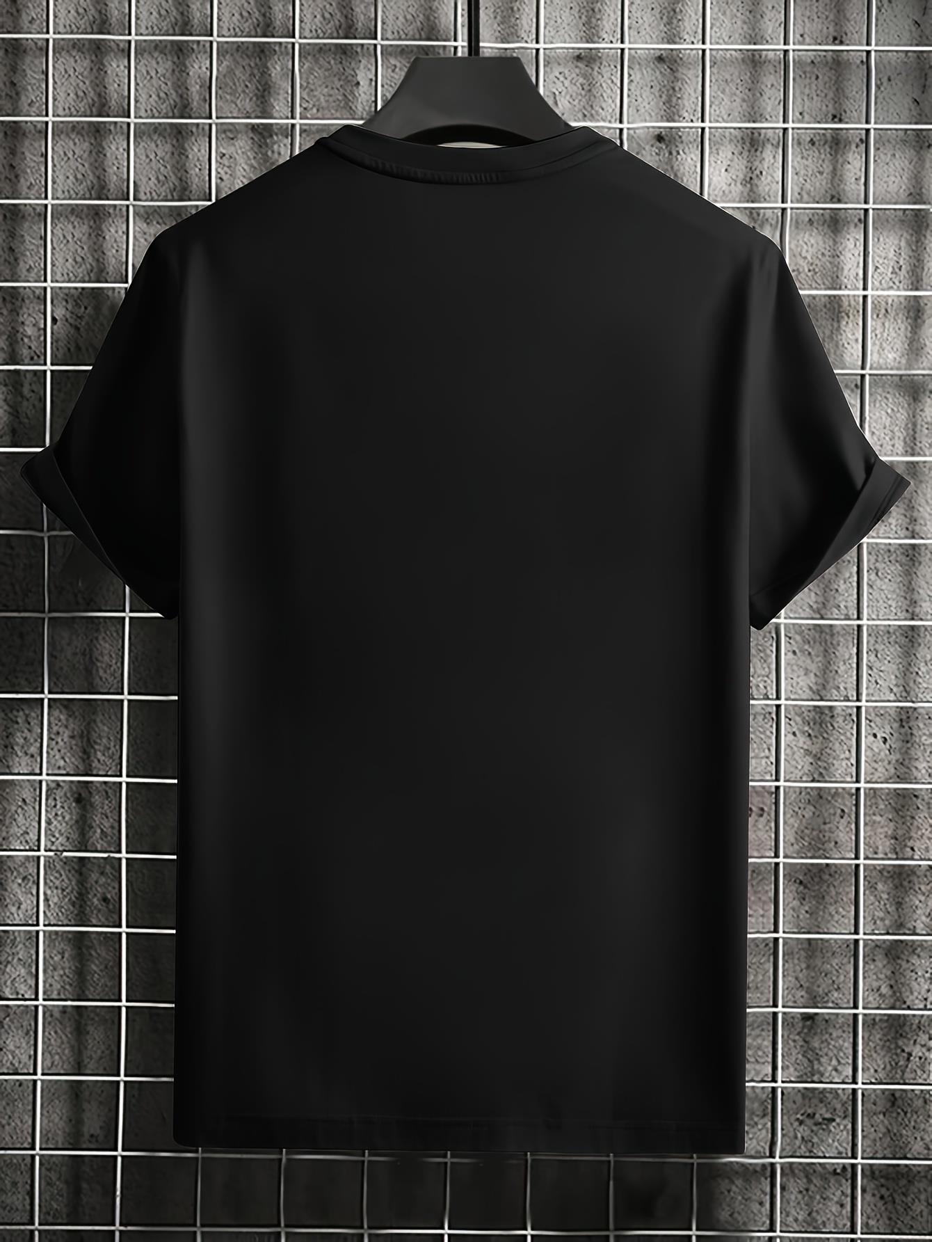 thumbnail image 2 of A Print Men's Creative Top, Casual Short Sleeve Crew Neck T-shirt, Men's Clothing For Summer Outdoor, 2 of 5