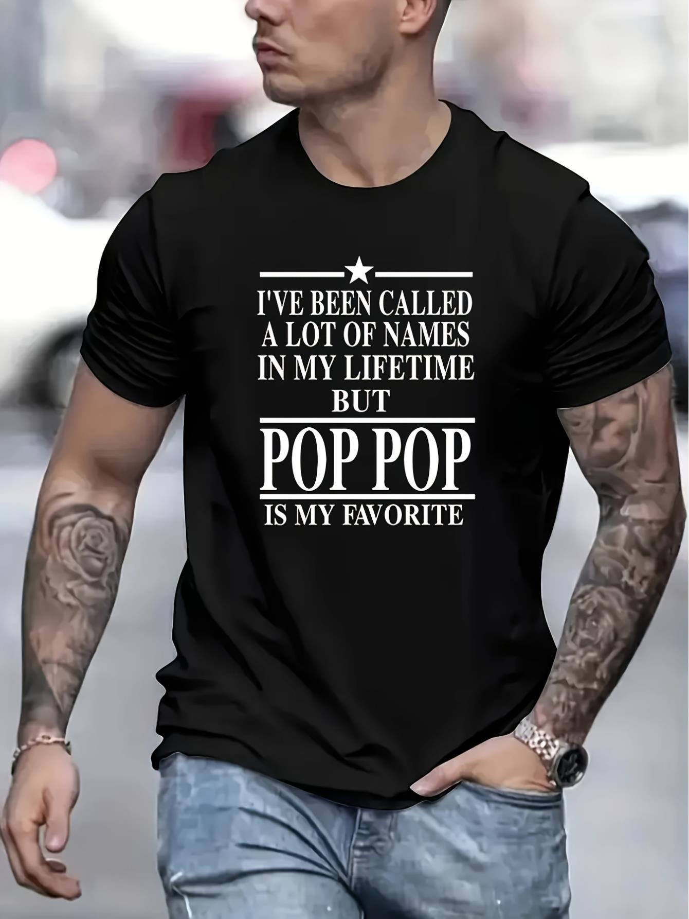 thumbnail image 1 of Pop Pop Print T Shirt, Tees For Men, Casual Short Sleeve T-shirt For Summer, 1 of 5