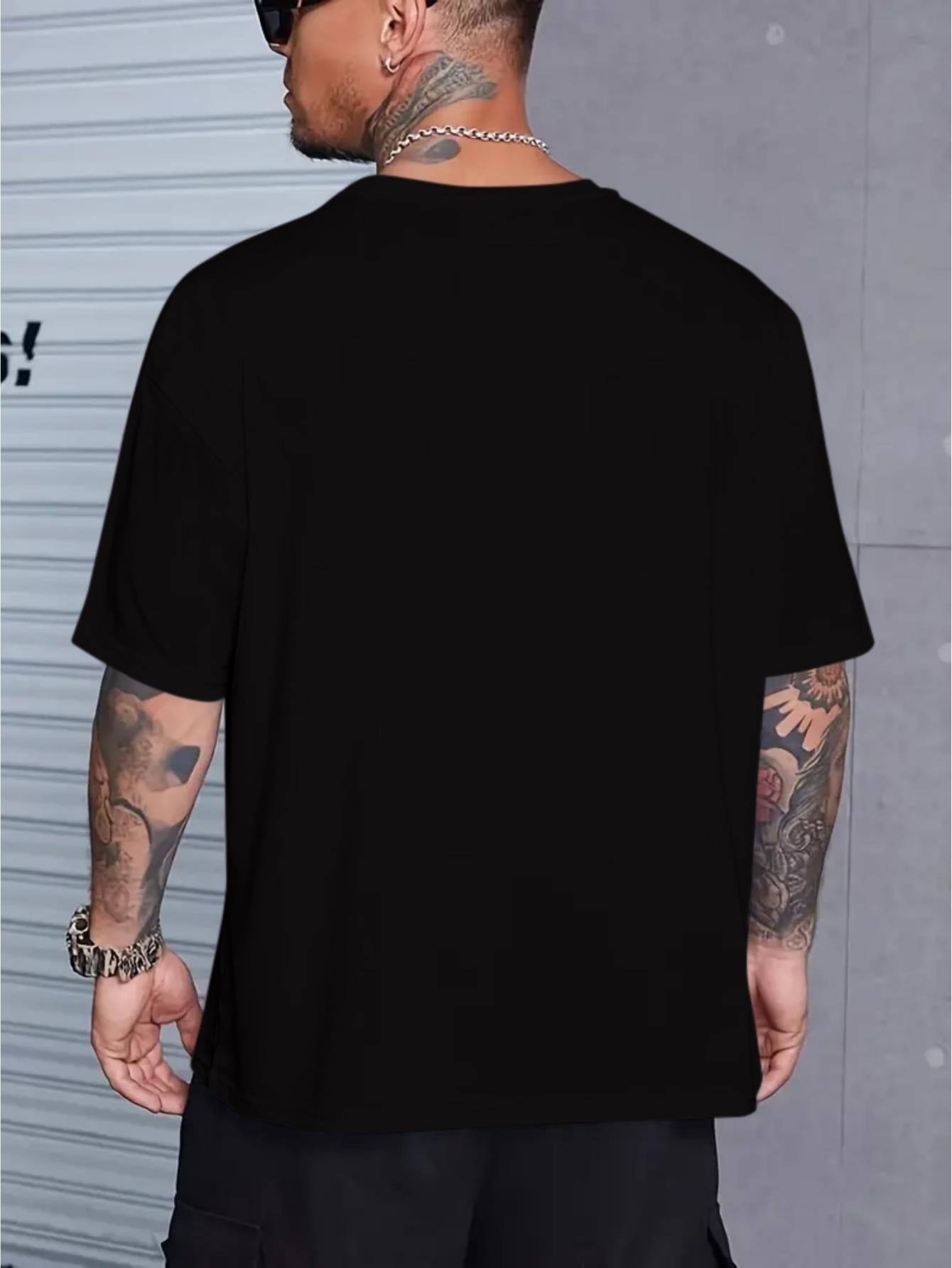 thumbnail image 2 of Men's Trendy Letter After Print T-shirt, Casual Fashion Tee, Street Style Short Sleeve Crew Neck Shirt, 2 of 5