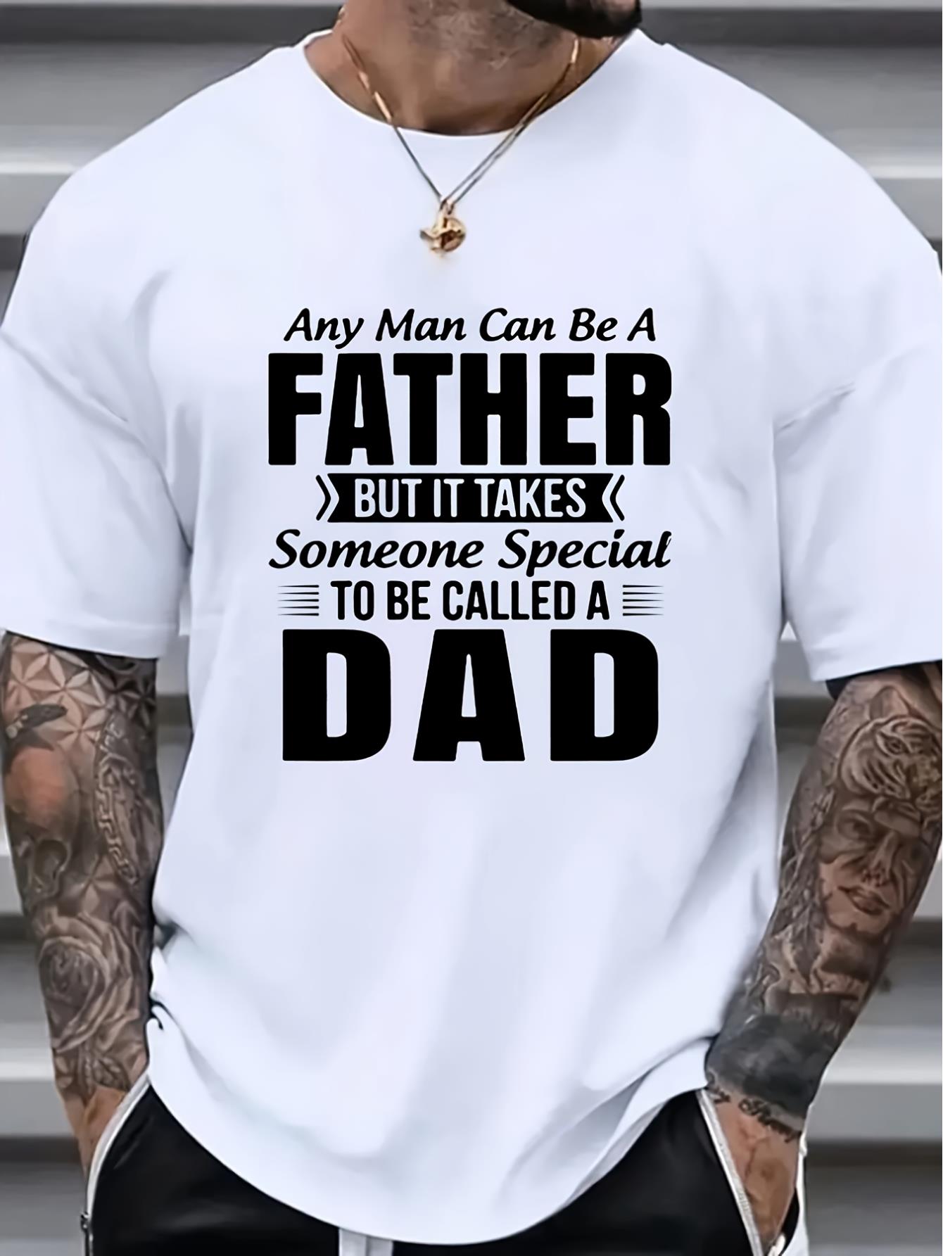 Men's Short Sleeve T-shirt, CALLED A DAD Print Casual Comfy Breathable Summer Tee Tops