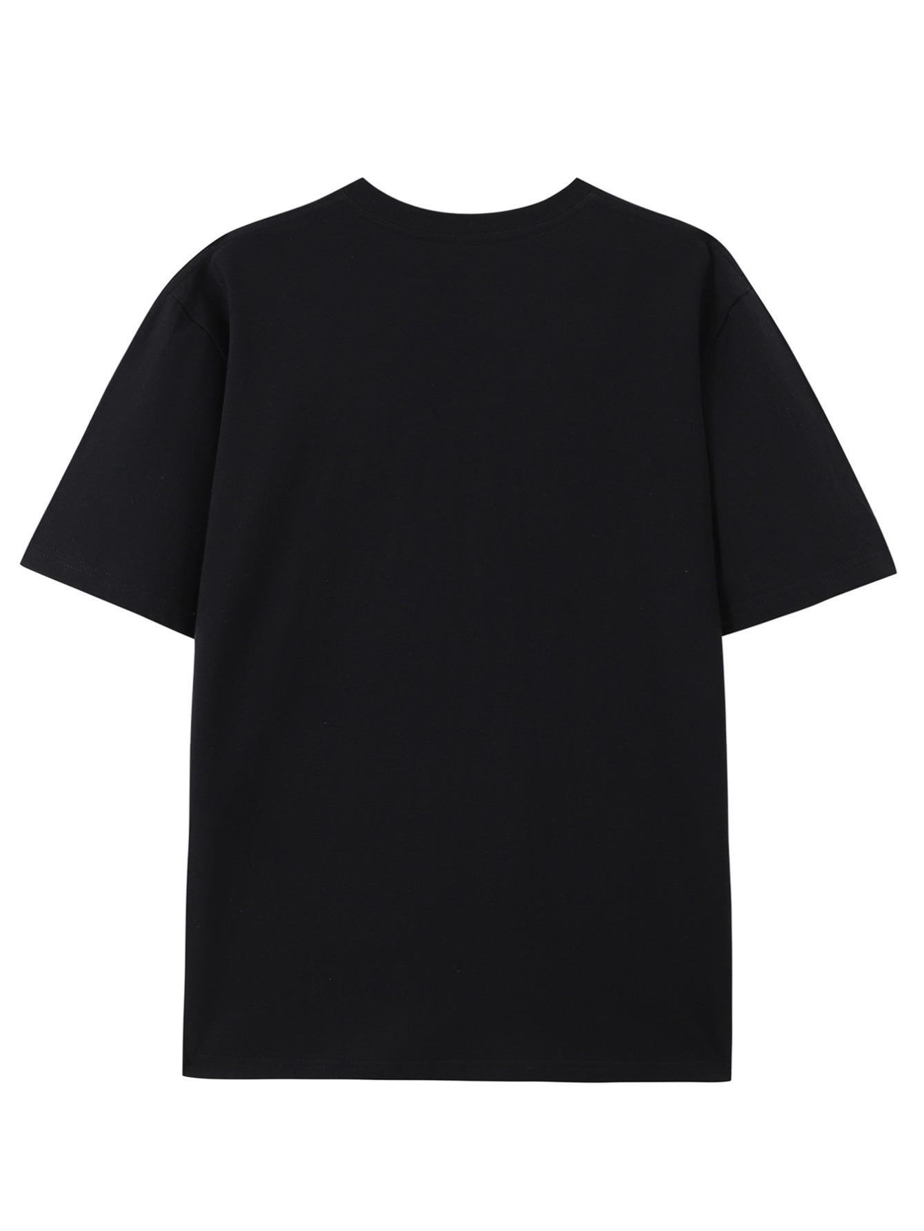 thumbnail image 2 of Men'S Basketball Silhouette Printed T-Shirt 100% Cotton Casual Crew Neck Long Sleeve Tee with Slight Stretch, All-Season Comfort Fit Knit Fabric Top, 2 of 5
