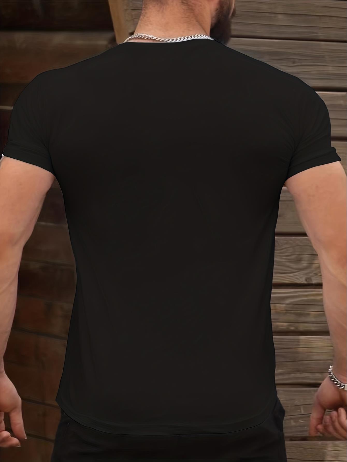 thumbnail image 2 of Slogan & Football Helmet Pattern Print Men's T-shirt, Graphic Tee Men's Summer Clothes, Men's Outfits, 2 of 3