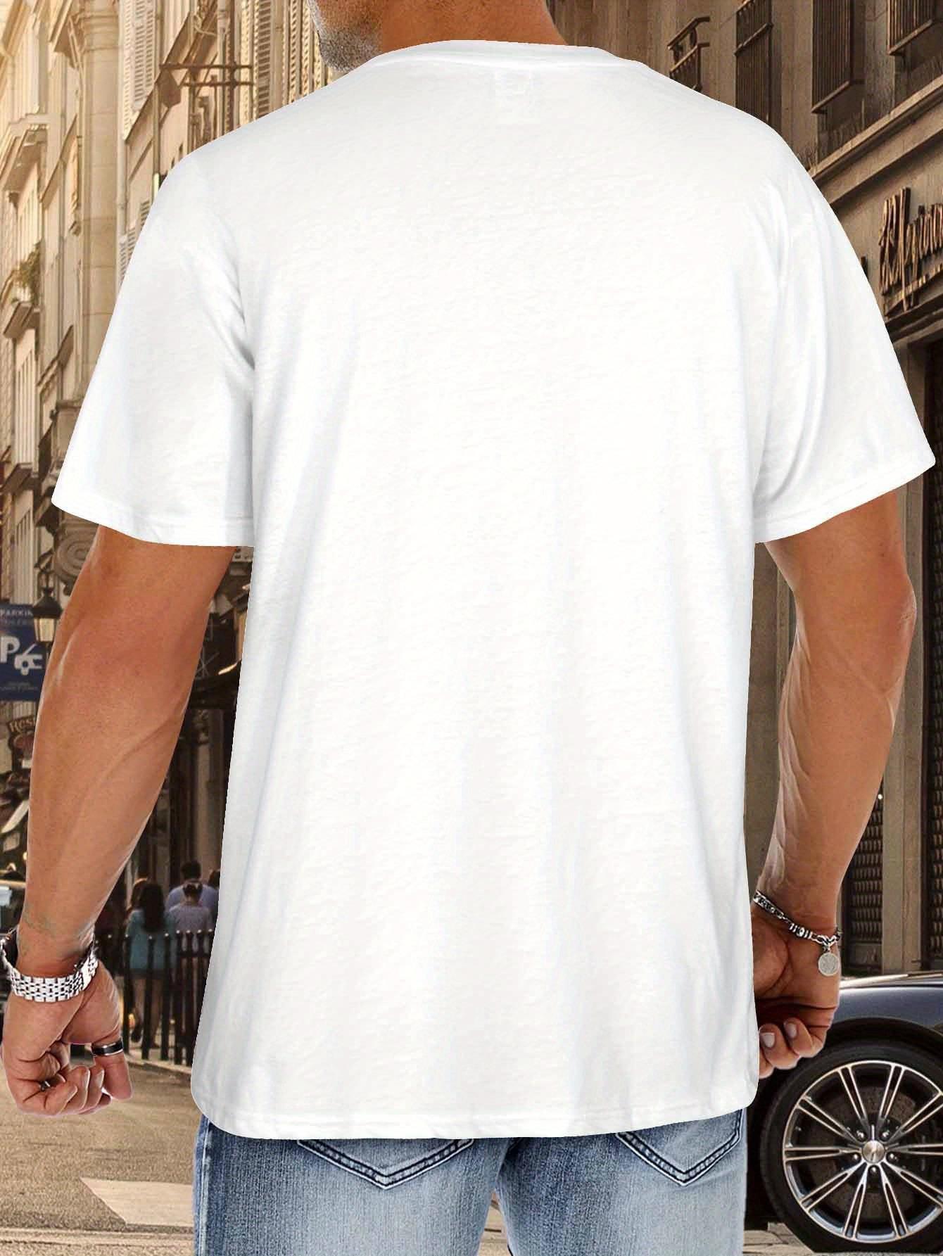 thumbnail image 3 of HOW BOUT FIVE T-Shirts, Stylish Short Sleeved Cotton T-shirts, Men's T-shirts Round Necks - Super Soft, Breathable, Moisture Wwable, Casual Summer T-shirts in A Personalized Print - Perfect for Every, 3 of 6