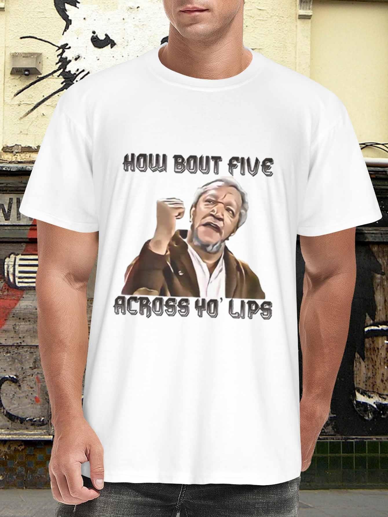 thumbnail image 1 of HOW BOUT FIVE T-Shirts, Stylish Short Sleeved Cotton T-shirts, Men's T-shirts Round Necks - Super Soft, Breathable, Moisture Wwable, Casual Summer T-shirts in A Personalized Print - Perfect for Every, 1 of 6