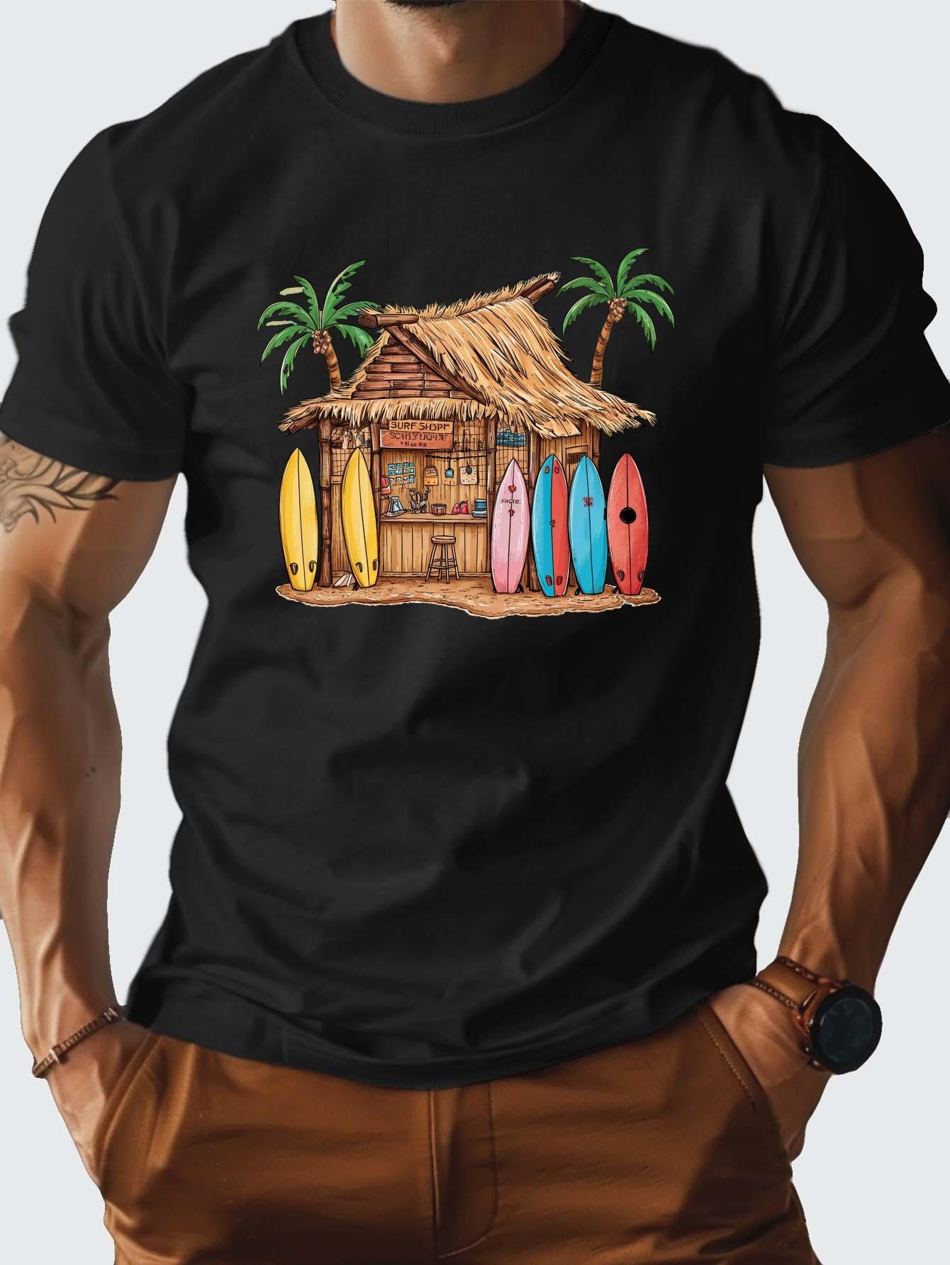 thumbnail image 1 of Relaxed Fit Hut Surfboards G500 Premium Cotton Men's T-Shirt - Soft, Breathable, Comfortable Wear for Casual Style - Ideal for Surfing, Beach, and Outdoor Activities, 1 of 3