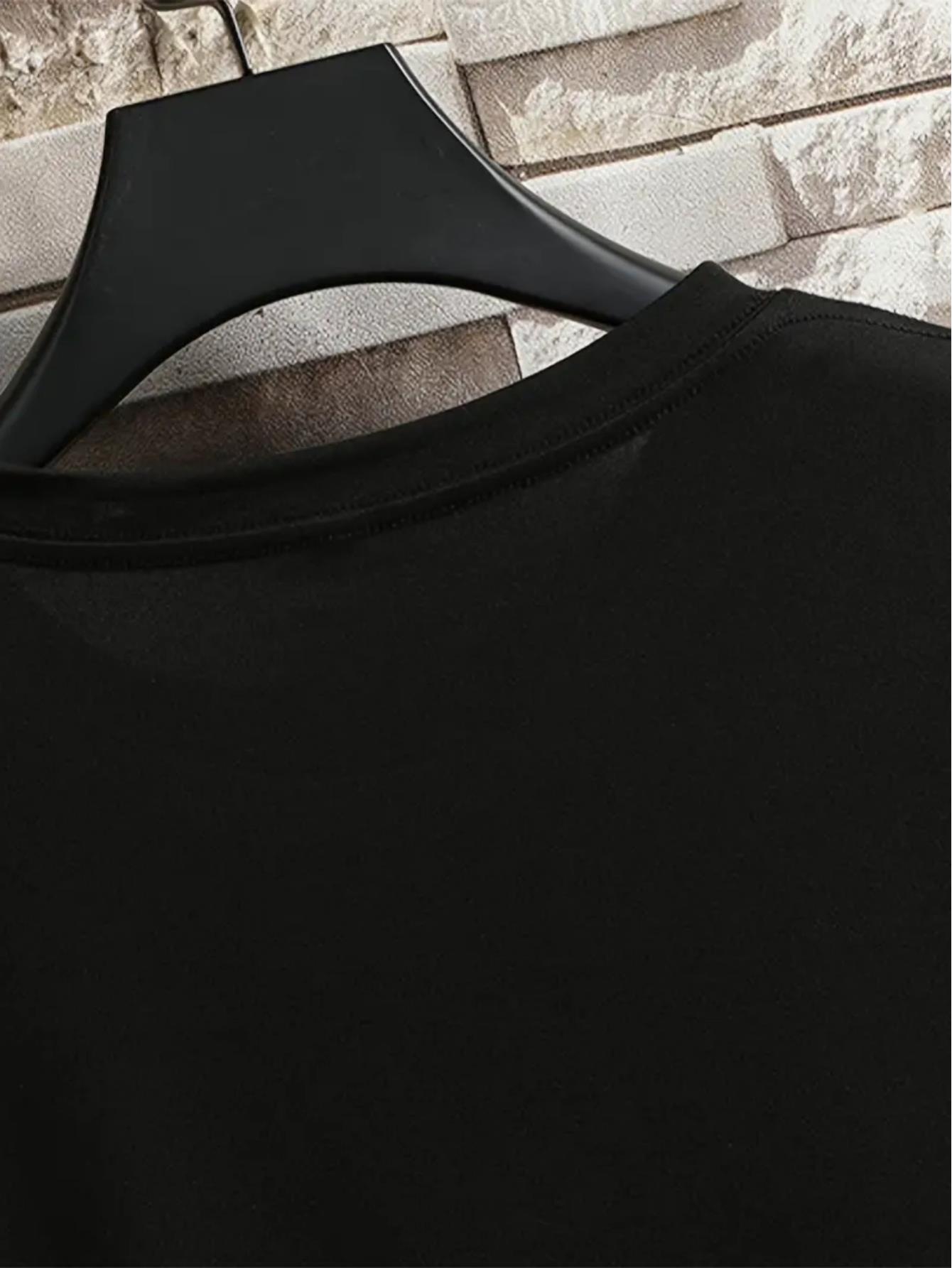 thumbnail image 3 of [Creative Letter Graphic Print Tee] Ultra-Soft Creative Letter Graphic Print T-Shirt - Comfort-Fit Crew Neck, Breathable, Moisture-Wicking, Casual Summer Tee, 3 of 6