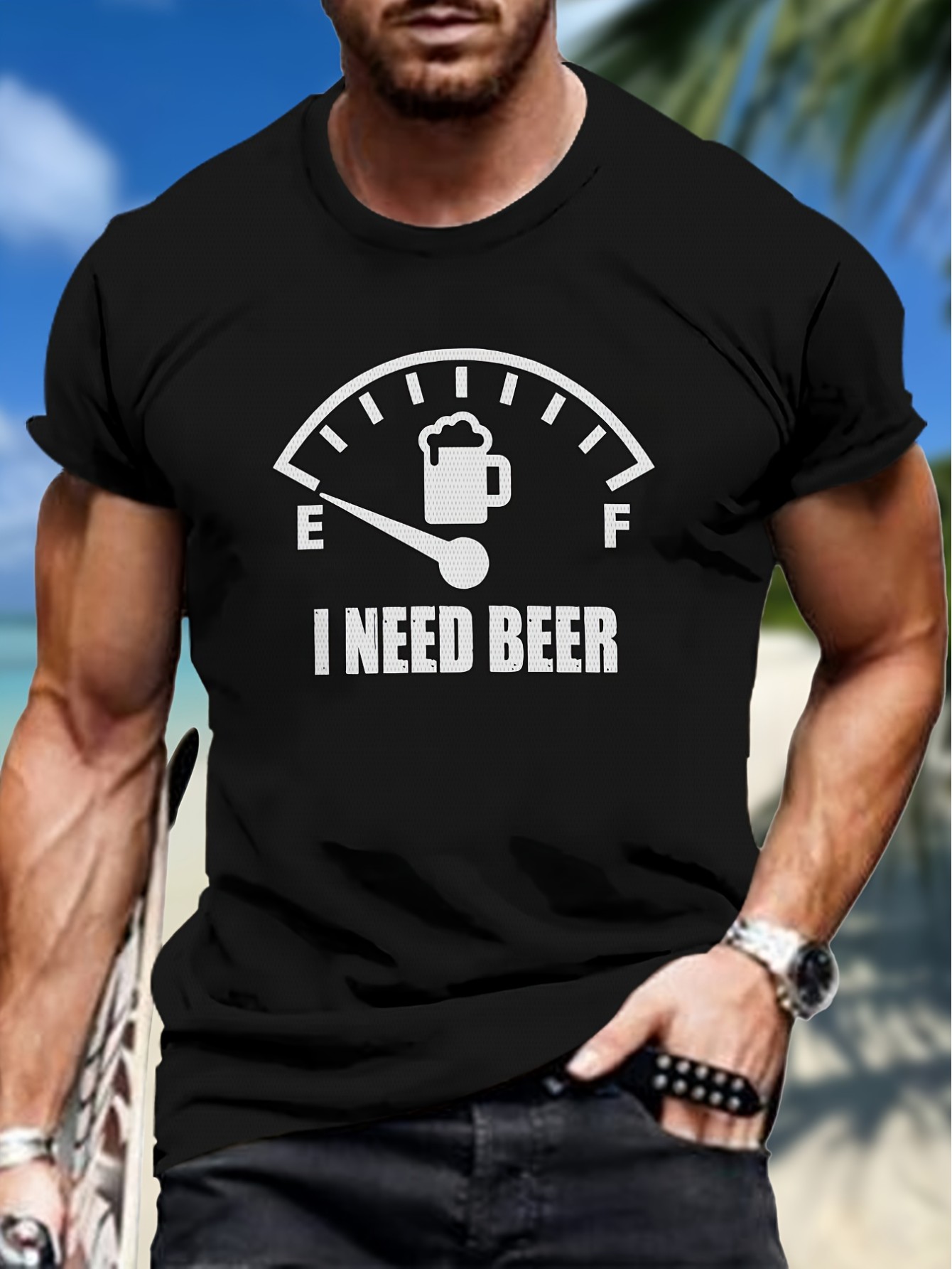 Men's Breathable 3D Print T-Shirt - Summer Casual, Sporty & Stretchy Polyester Blend, Machine Washable