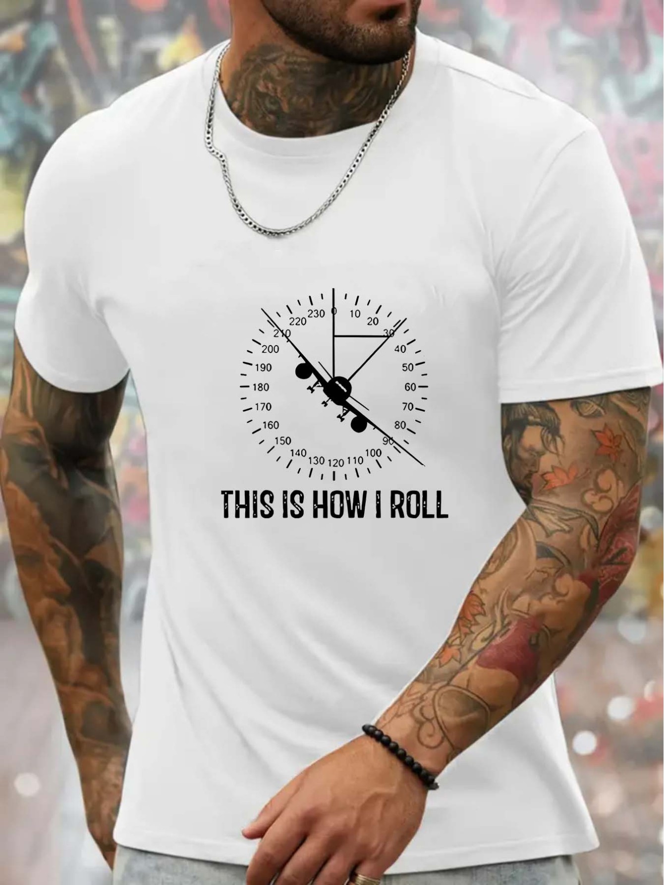 thumbnail image 1 of Breathable Polyester Fabric Men's Summer Short Sleeve Crew Neck Creative Airplane Graphic Print T-shirt, Casual Comfortable Lightweight Top For Outdoor Sports, 1 of 5