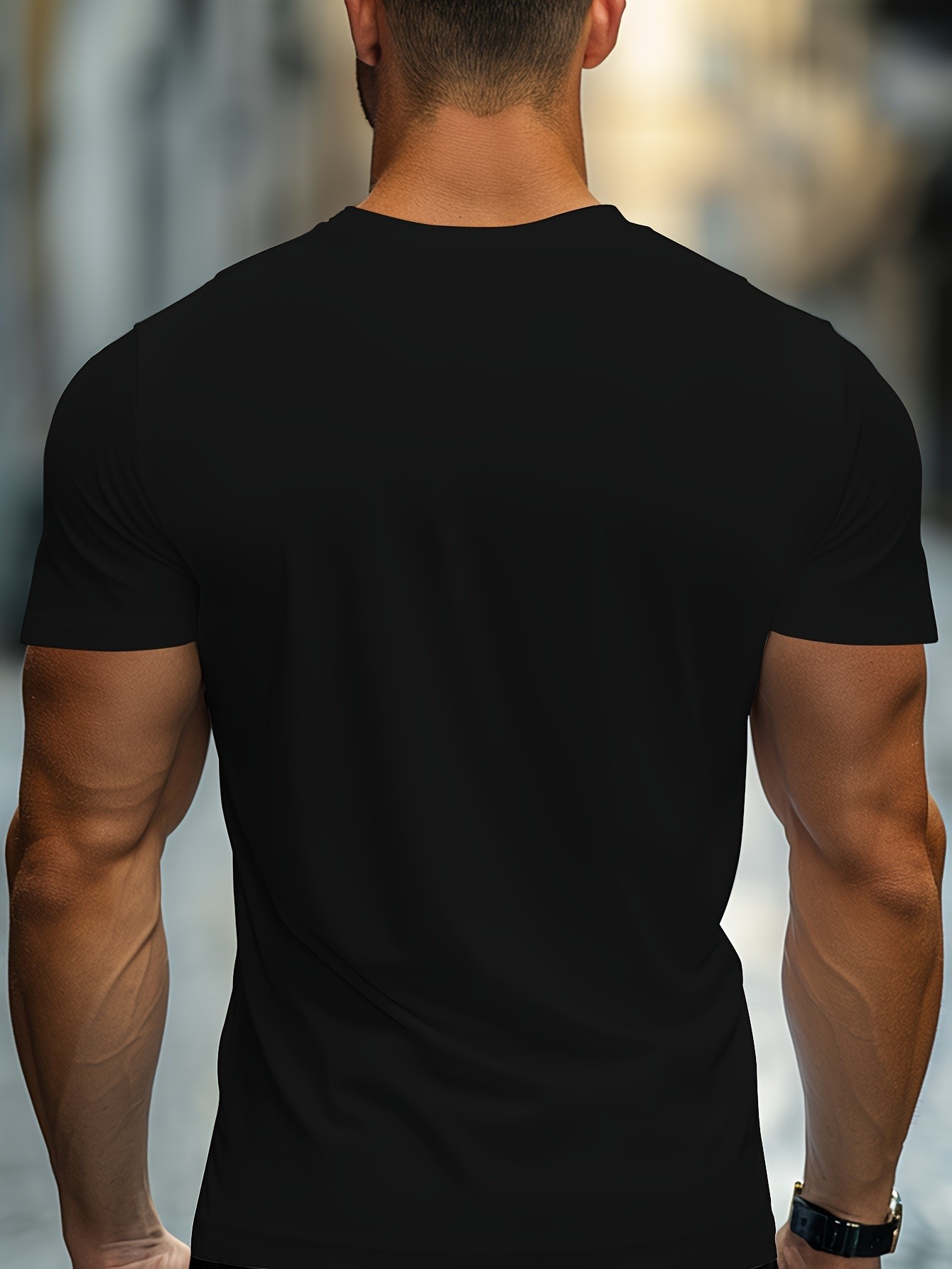 thumbnail image 2 of Breathable Soft Polyester Graphic Print Short Sleeve T-Shirt - Men's Casual Crew Neck, 2 of 6