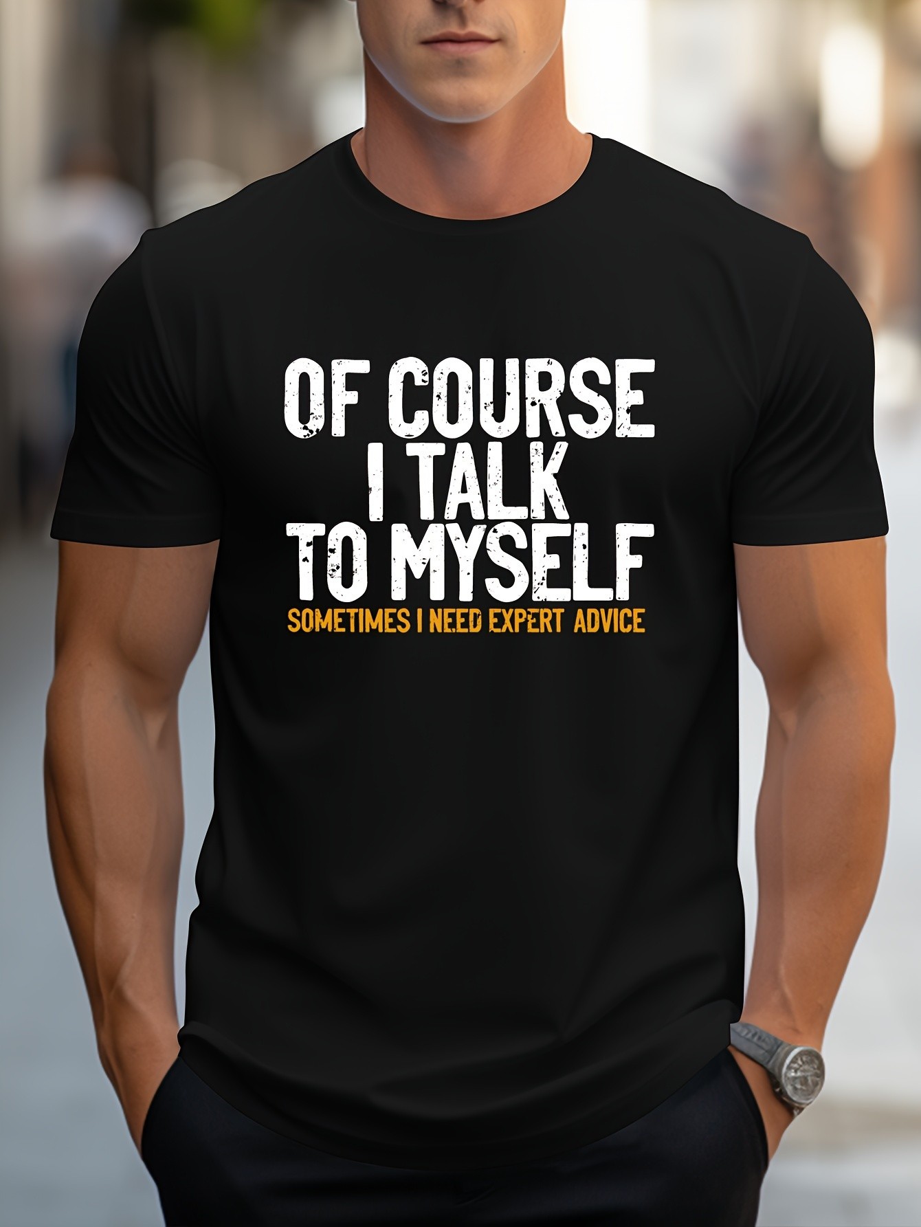 thumbnail image 1 of Breathable Soft Polyester Graphic Print Short Sleeve T-Shirt - Men's Casual Crew Neck, 1 of 6