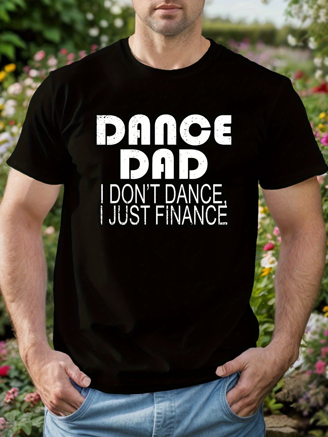 thumbnail image 1 of [DANCE DAD Funny Print] Funny Print Men's DANCE DAD - Round Neck Short Sleeve Summer Casual T-shirt, 1 of 6