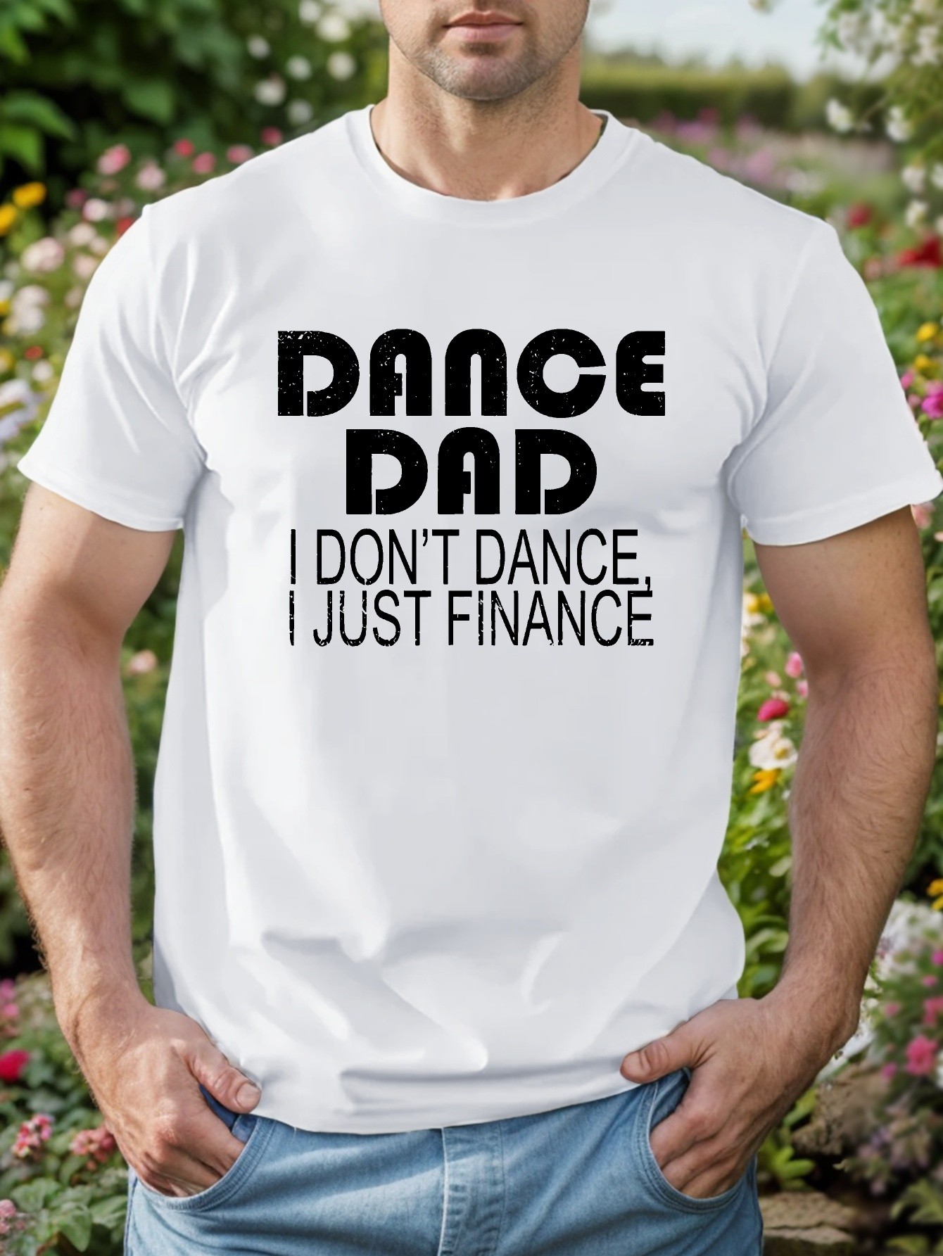 thumbnail image 1 of [DANCE DAD Funny Print] Funny Print Men's DANCE DAD - Round Neck Short Sleeve Summer Casual T-shirt, 1 of 5