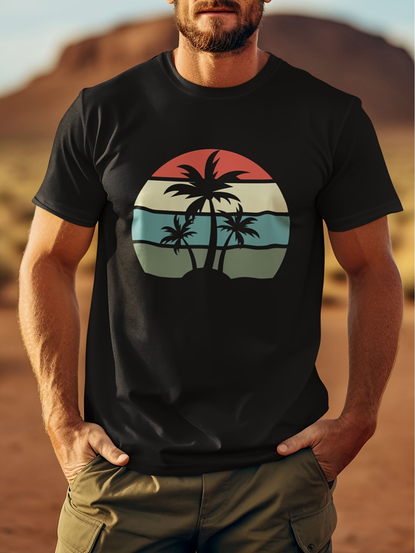 thumbnail image 1 of [Graphic Print T-shirt] Graphic Print Men's Casual Fashion T-shirt - Short Sleeve Tees Tops, 1 of 6