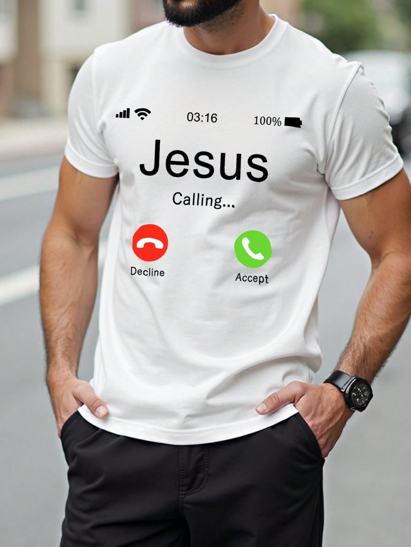 thumbnail image 1 of Manfinity Homme Men Letter Graphic Tee, 1 of 5