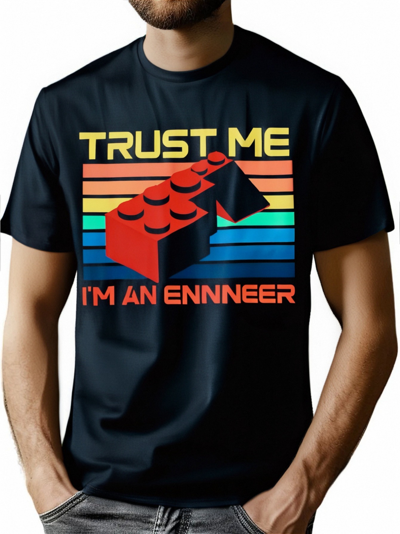 thumbnail image 1 of Engineer Master Builder Building Blocks Bricks Bricklayer T-Shirt220g, 1 of 7