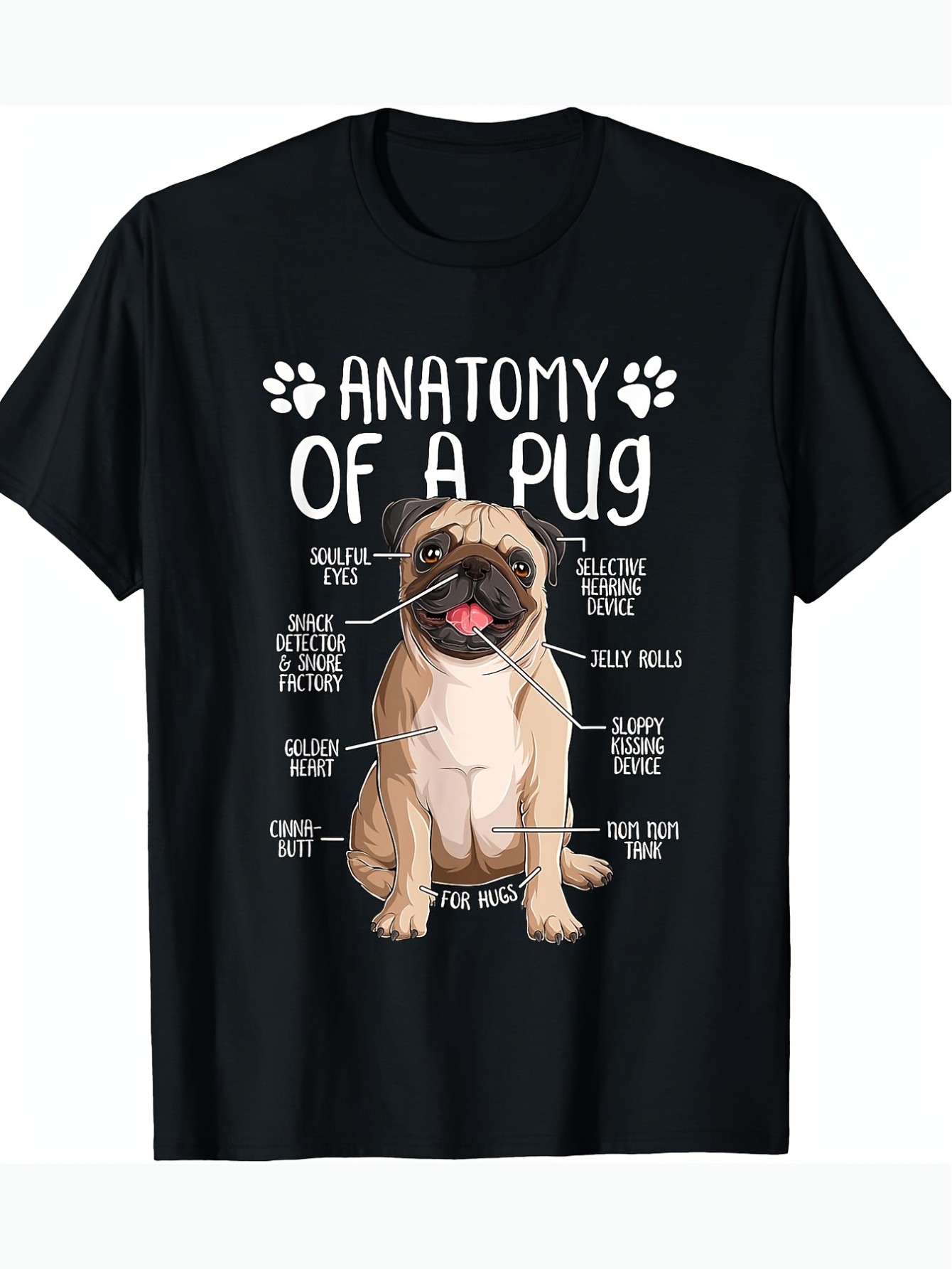 thumbnail image 2 of [Funny Pug Lover Tee] Funny Pug Lover T-Shirt - 220g Anatomy Pug Dog Design, 2 of 7