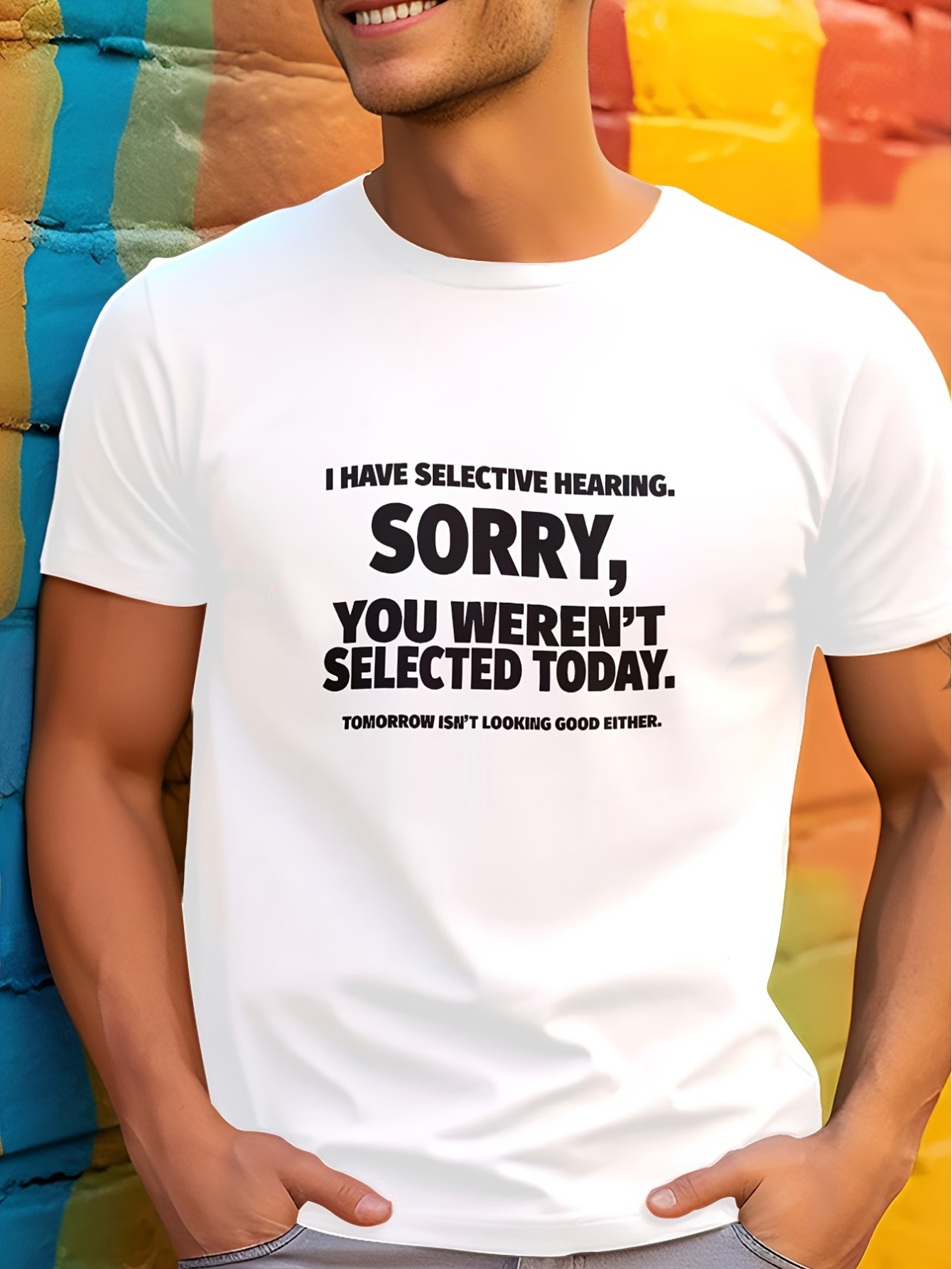 thumbnail image 1 of Men's Front Printed Short Sleeve T-Shirt Top - Casual Sport Style - Comfortable & Breathable for Summer, Spring & Fall, 1 of 5