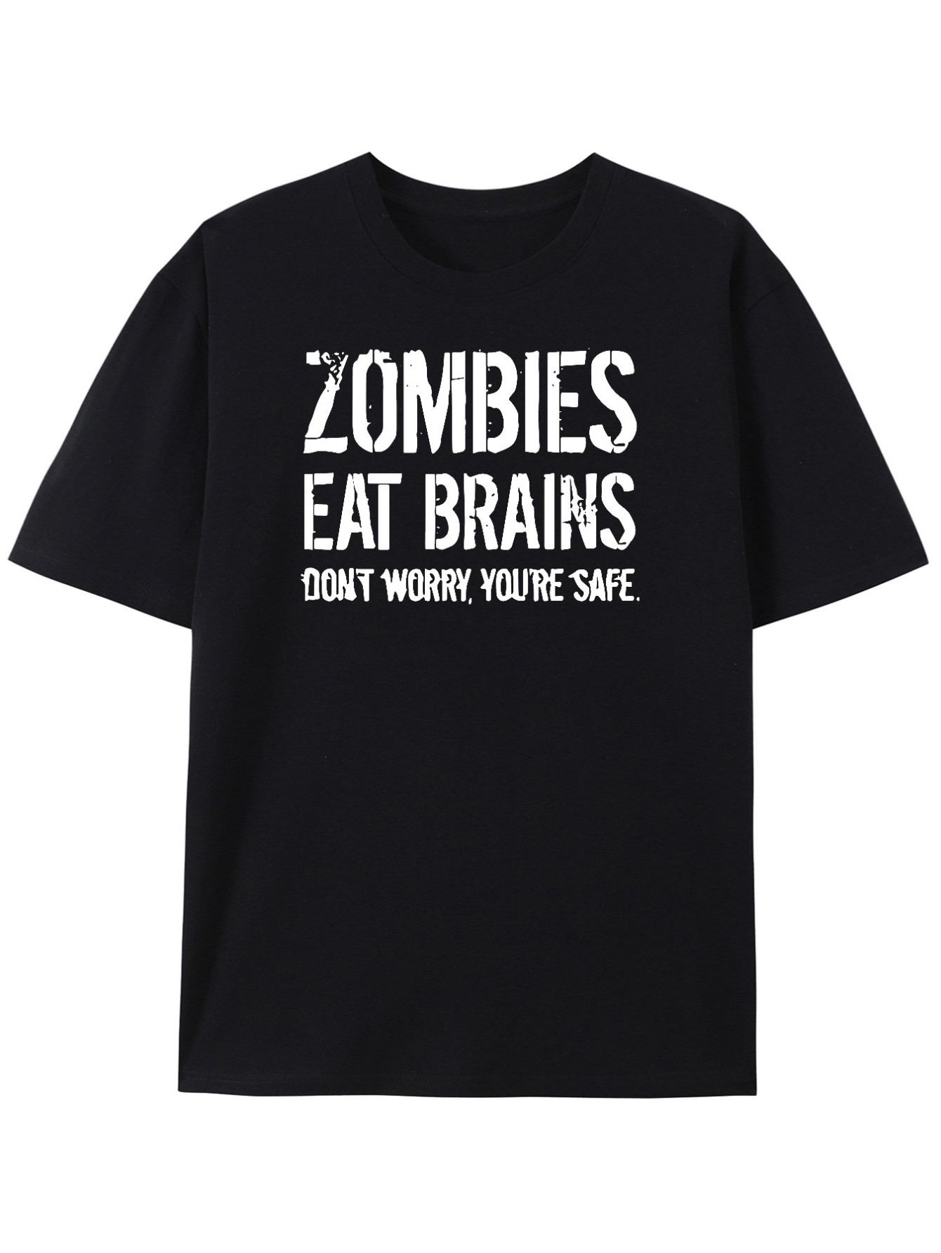 thumbnail image 3 of Mens Zombies Eat Brains So You're Safe Funny T Shirt Sarcastic Humor Halloween, Tees, Top, 3 of 7