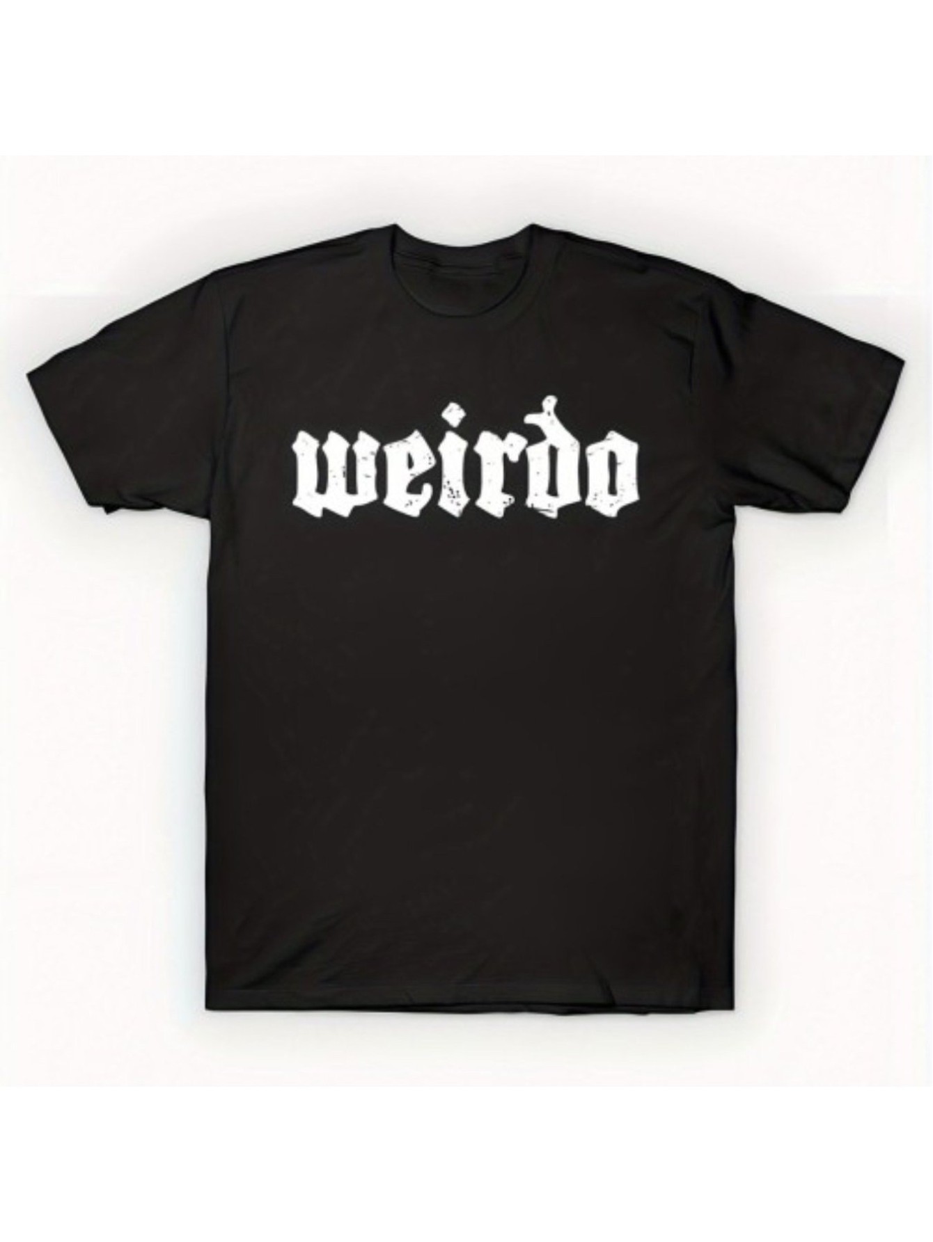 thumbnail image 2 of [Weirdo Short Sleeve T-shirt] Weirdo | Distressed Goth Design T Funny Men's Short Sleeve Graphic T-shirt, 2 of 6