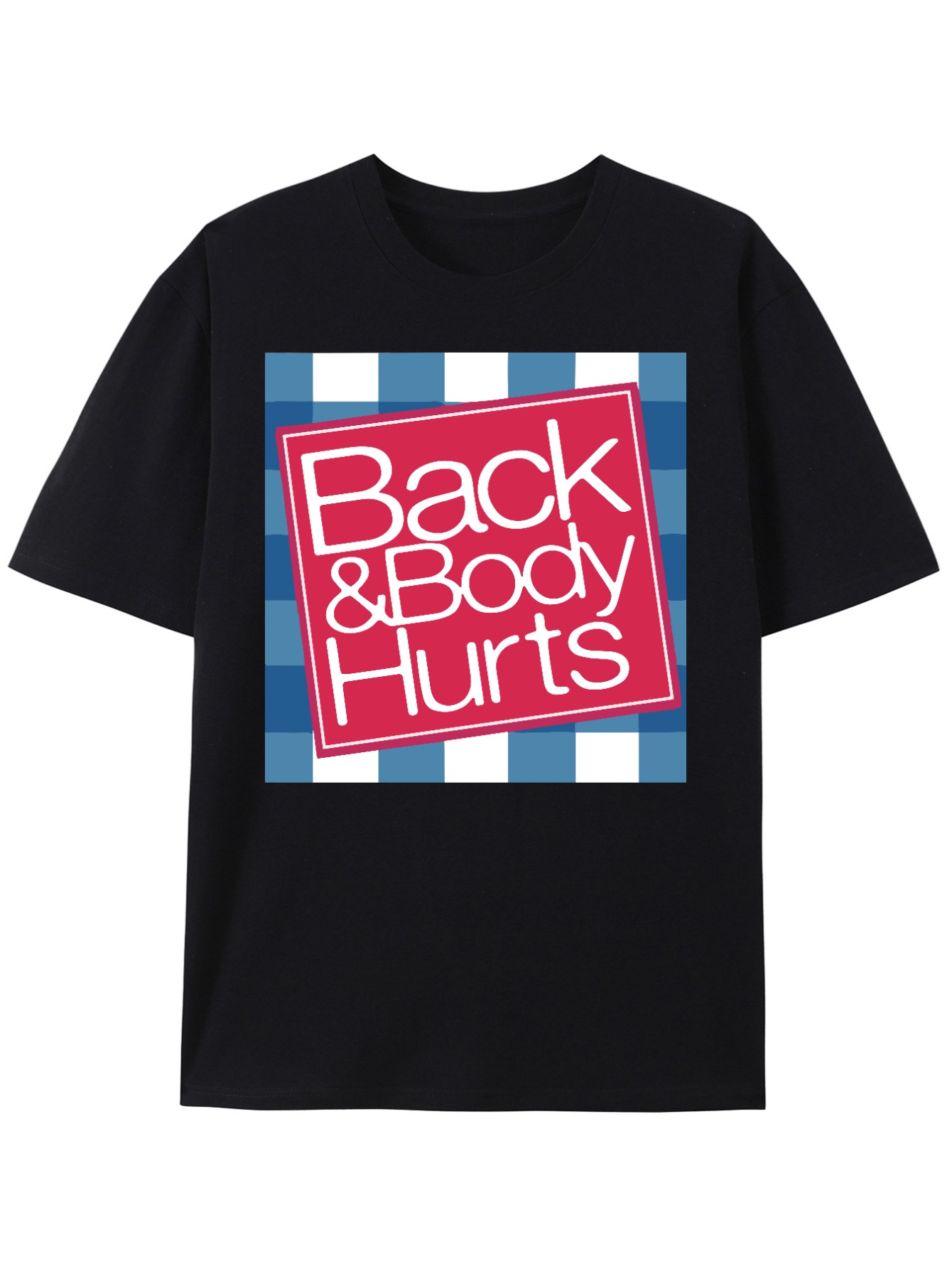 thumbnail image 2 of Relaxed Fit Graphic T Shirt for Men - Casual Short Sleeve Tee with Funny 'Back And Body Hurts' Print for Summer, Spring, and Fall - Great Gift Idea for Him, 2 of 7