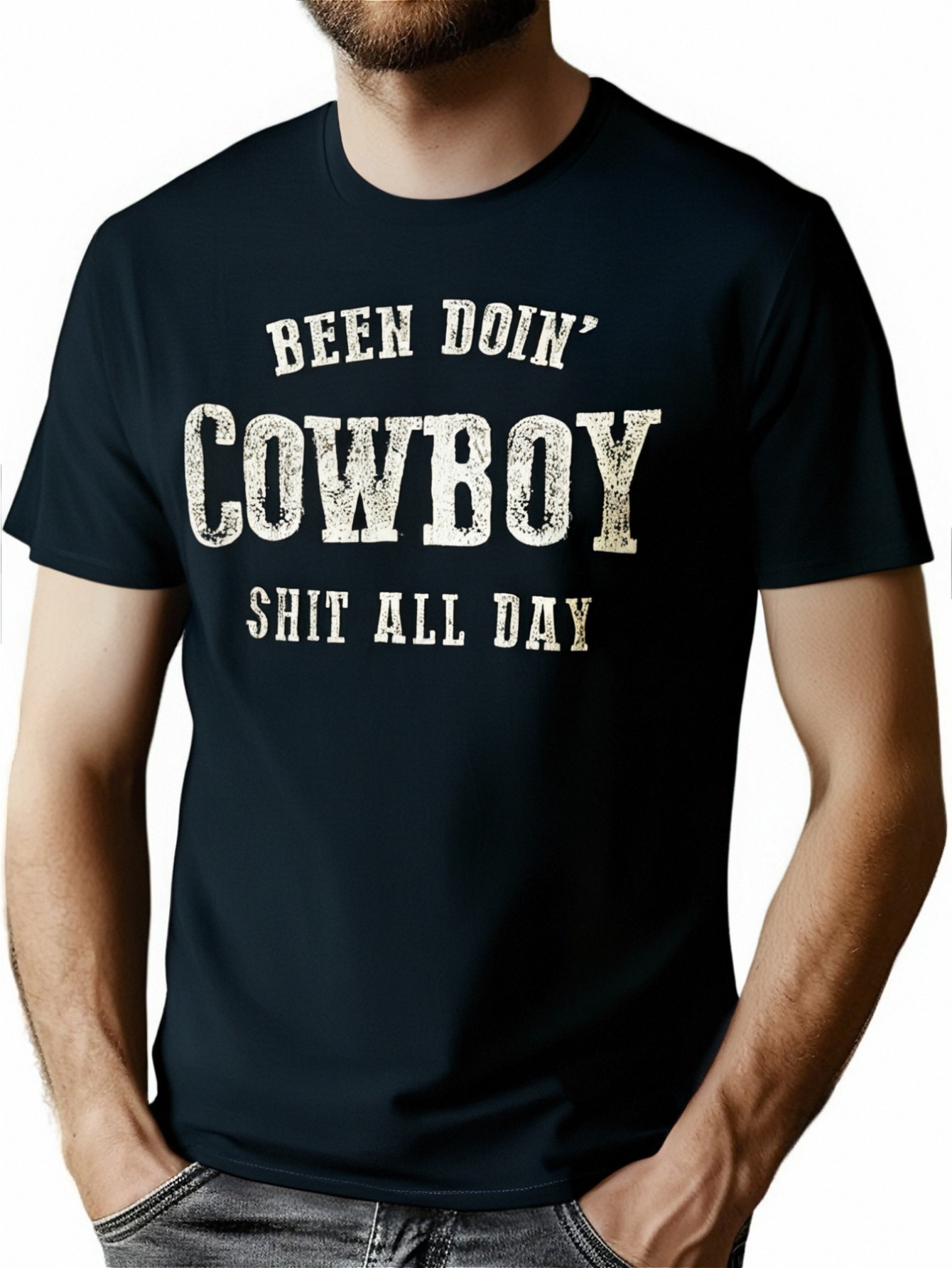 thumbnail image 1 of Been Doing Cowboy Stuff Western Rodeo American T-Shirt - 220g, 1 of 7