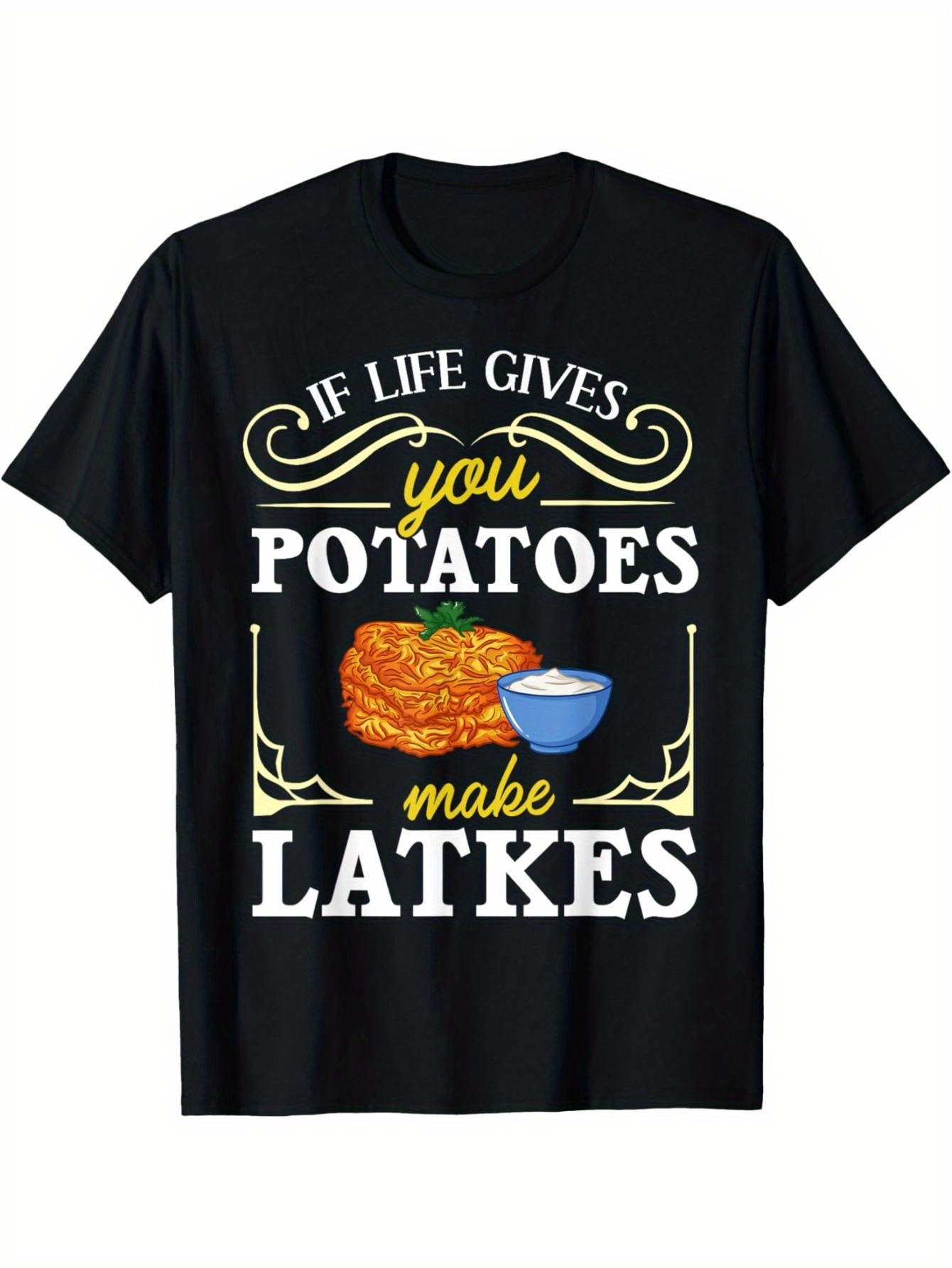 thumbnail image 2 of Potato Latkes Jewish Hanukkah T-Shirt Celebrating Hanukkah Festive Design Best Gift to Men Women Dad Mom Friends, 2 of 7