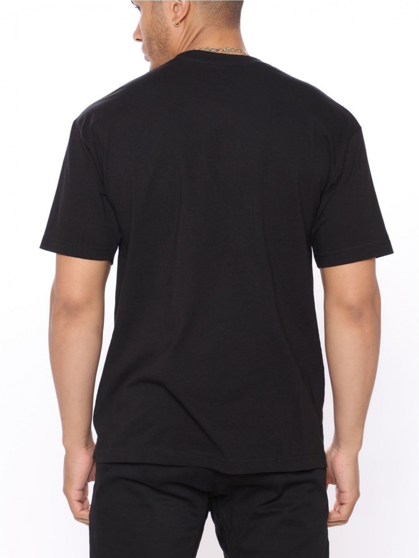 thumbnail image 3 of [Crew Neck Cotton Regular Fit Tee] [1pc Tropical Cruise Ship Print T-Shirt] Men'S Cotton T-Shirt, Crew Neck, Slight Stretch, Regular Fit, Knit Fabric, with Tropical Cruise Ship Buffet Inspector Print, 3 of 6