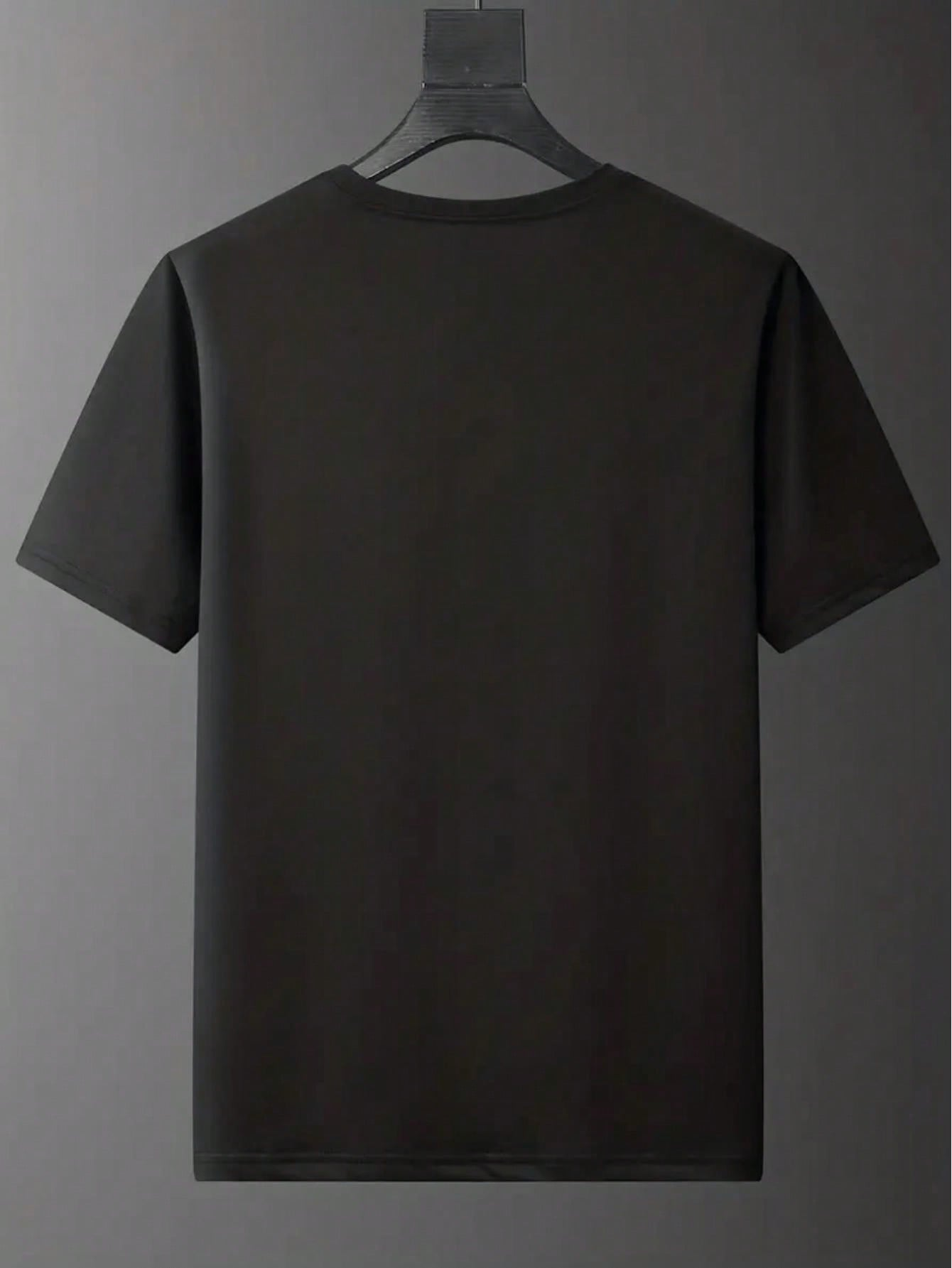 thumbnail image 4 of JAH BLESS Creative Crown Graphic Print Men's Fashion Trend Crew-neck T-shirt, Comfy And Simple Fit, Versatile Outdoor Top For Daily Wear, 4 of 6