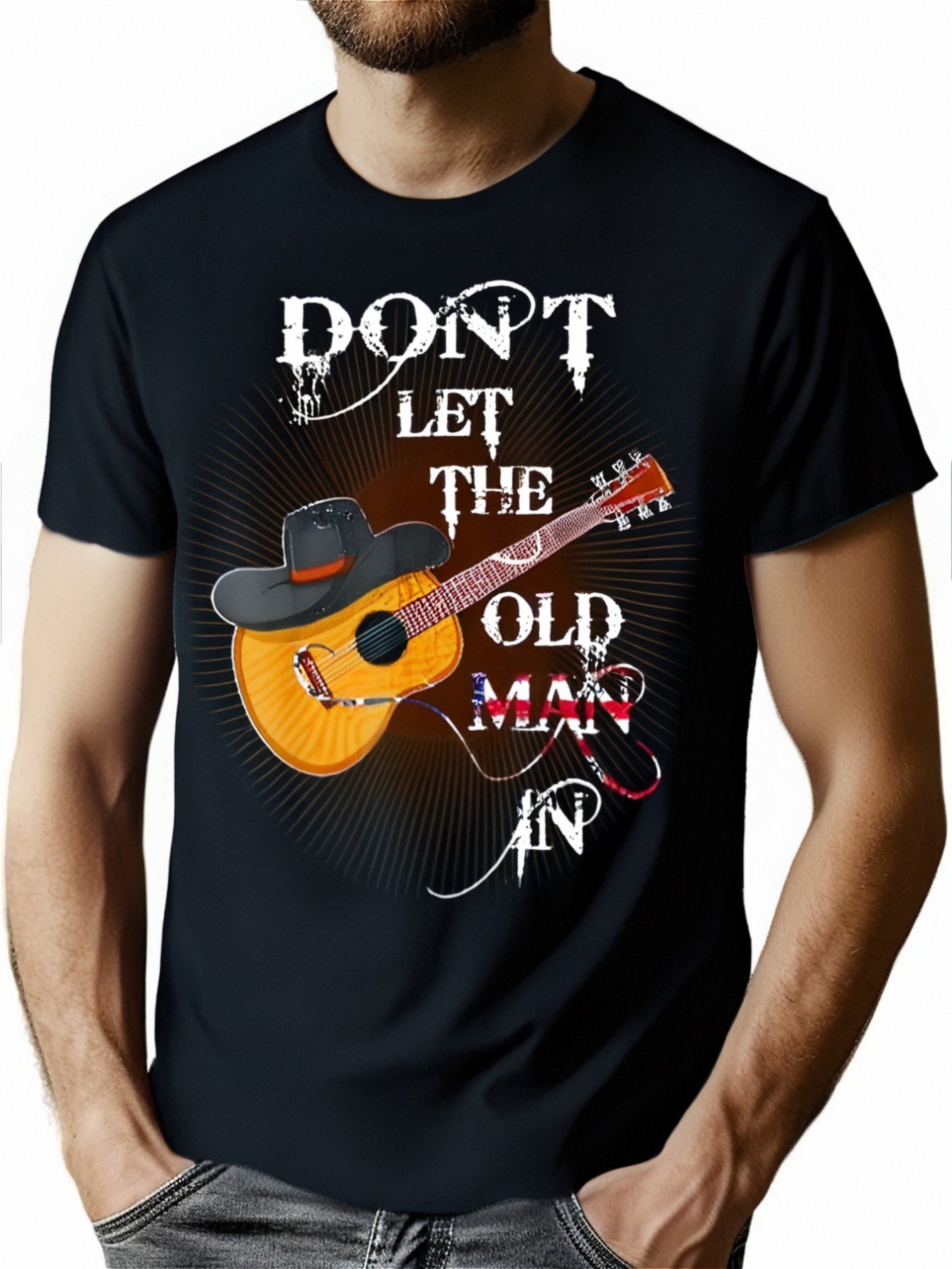 thumbnail image 1 of Funny Don't Let The Old Man In Guitar Country Music T-Shirt, 1 of 6
