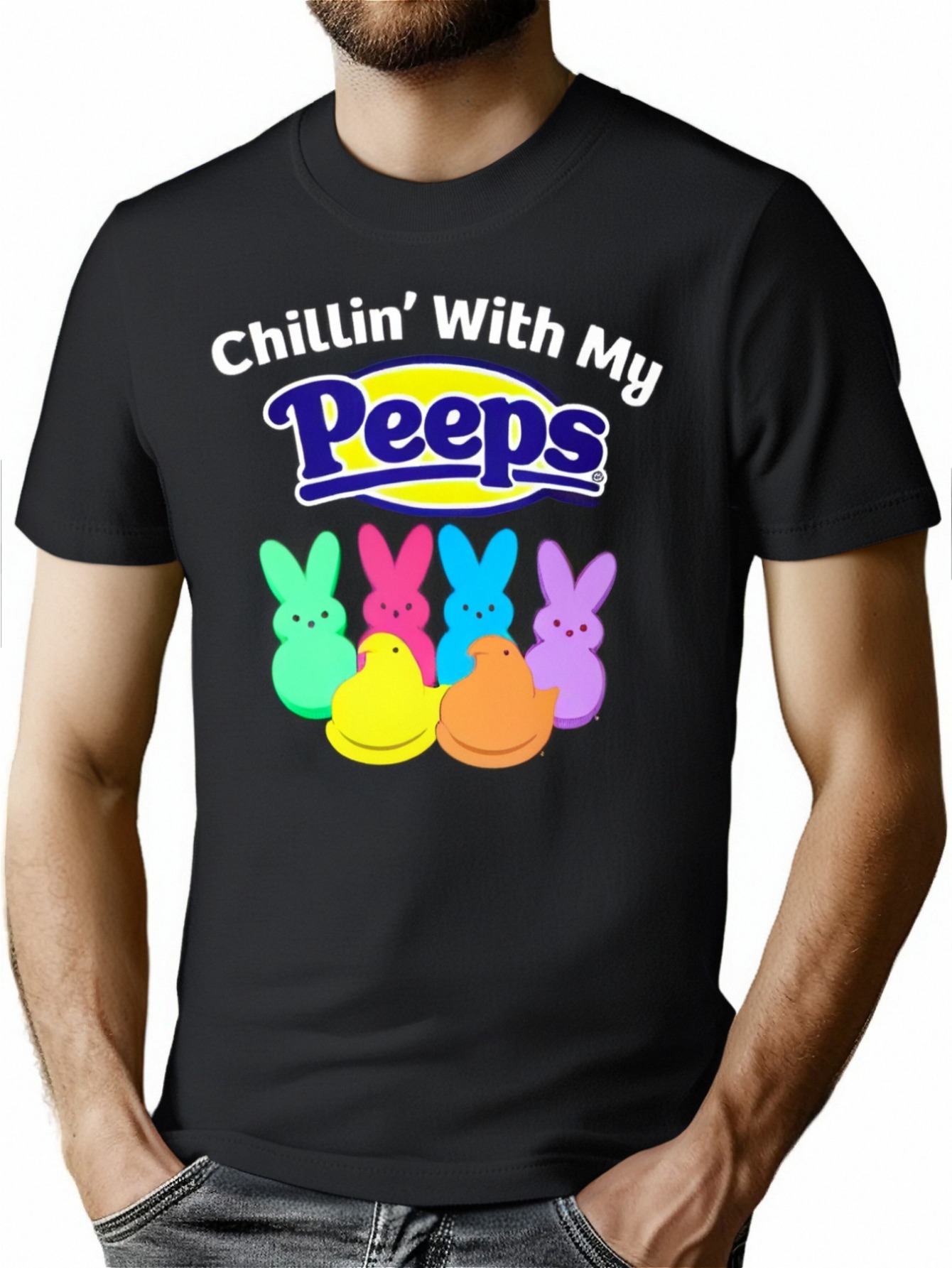Peeps Easter Chillin' With My Peeps T-Shirt Unisex T-shirt All-Season Family T-shirt