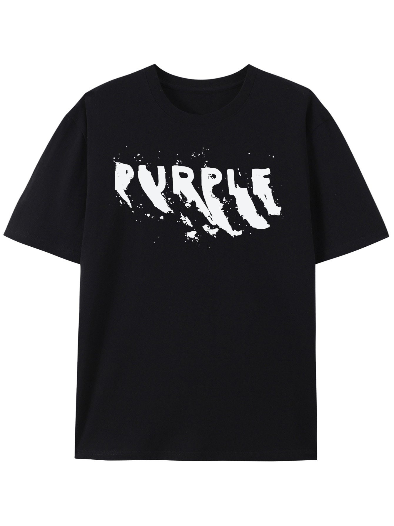 thumbnail image 2 of [Fashion Letter Print T Shirts] Purple Brand Fashion Letter Print - Pure Cotton Loose Short Sleeved T Shirts, 2 of 6